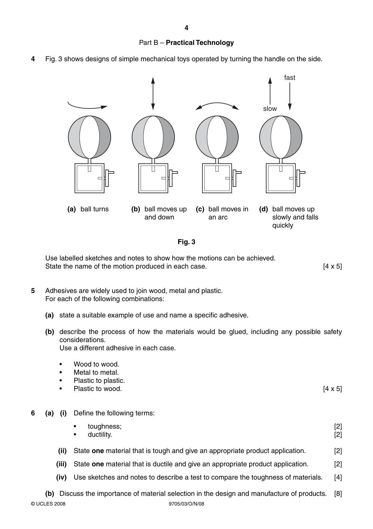 Cambridge A Level Design and Technology 9705 2008 Oct/Nov Paper 3 · Variant 1 question paper, page 4 of 12