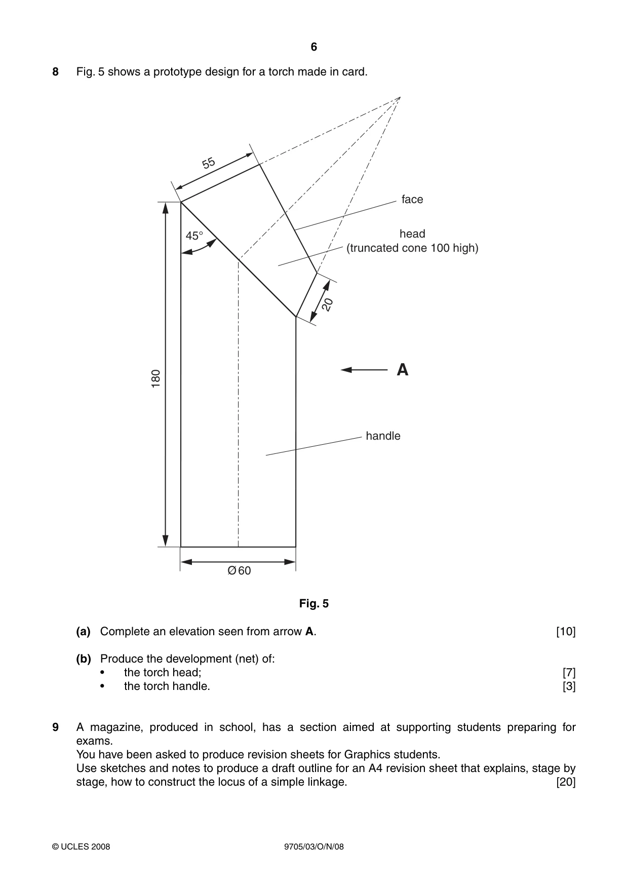 Cambridge A Level Design and Technology 9705 2008 Oct/Nov Paper 3 · Variant 1 question paper, page 6 of 12