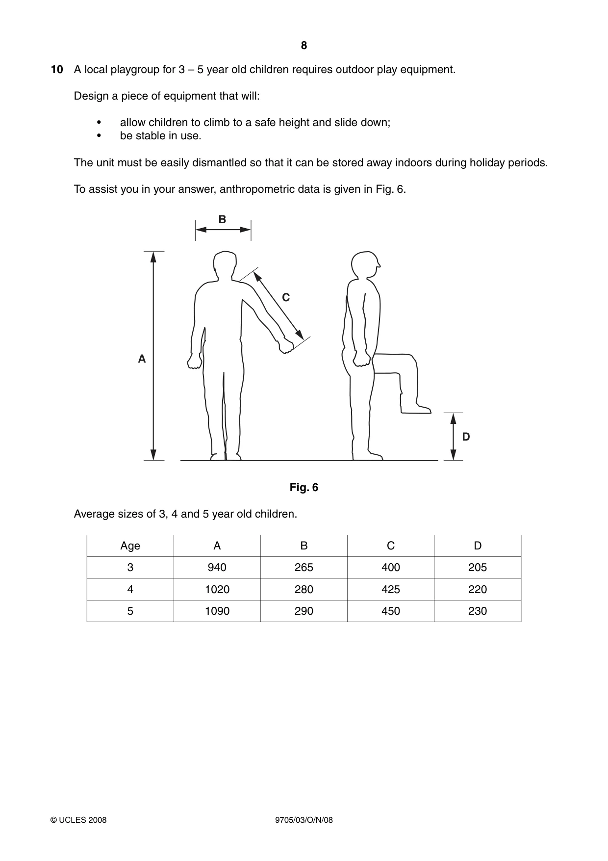 Cambridge A Level Design and Technology 9705 2008 Oct/Nov Paper 3 · Variant 1 question paper, page 8 of 12