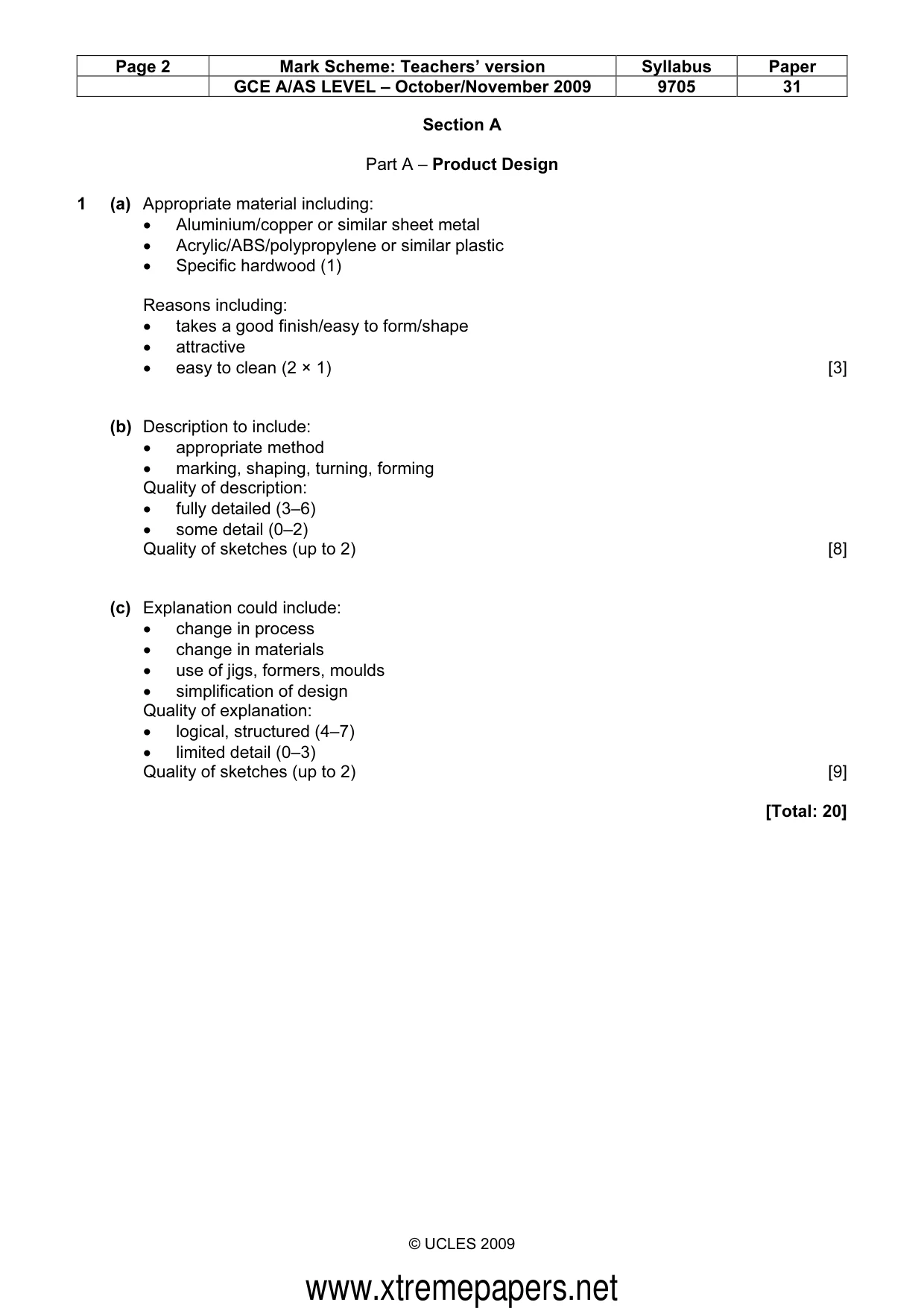 Mark scheme, page 2 of 7