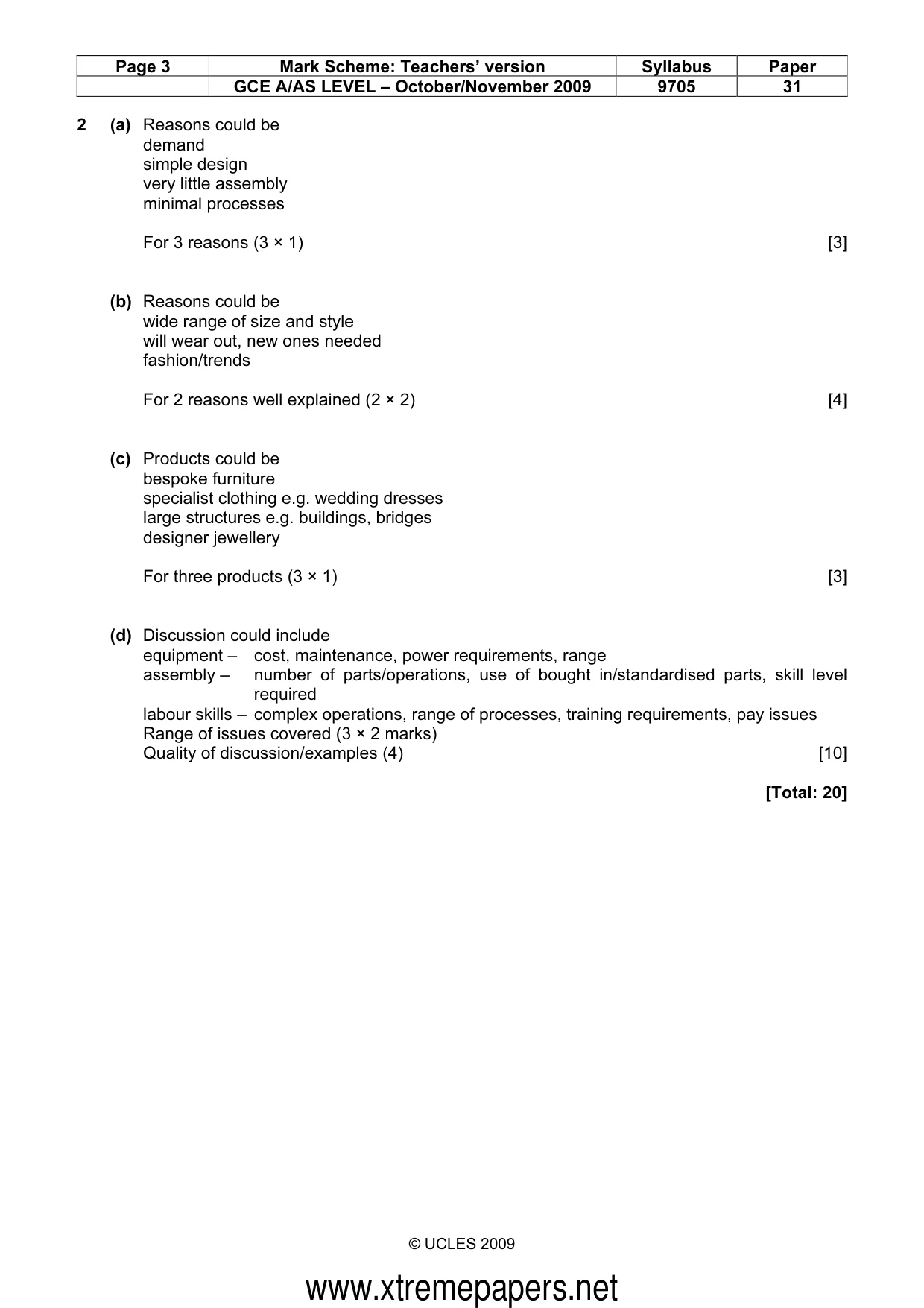 Mark scheme, page 3 of 7