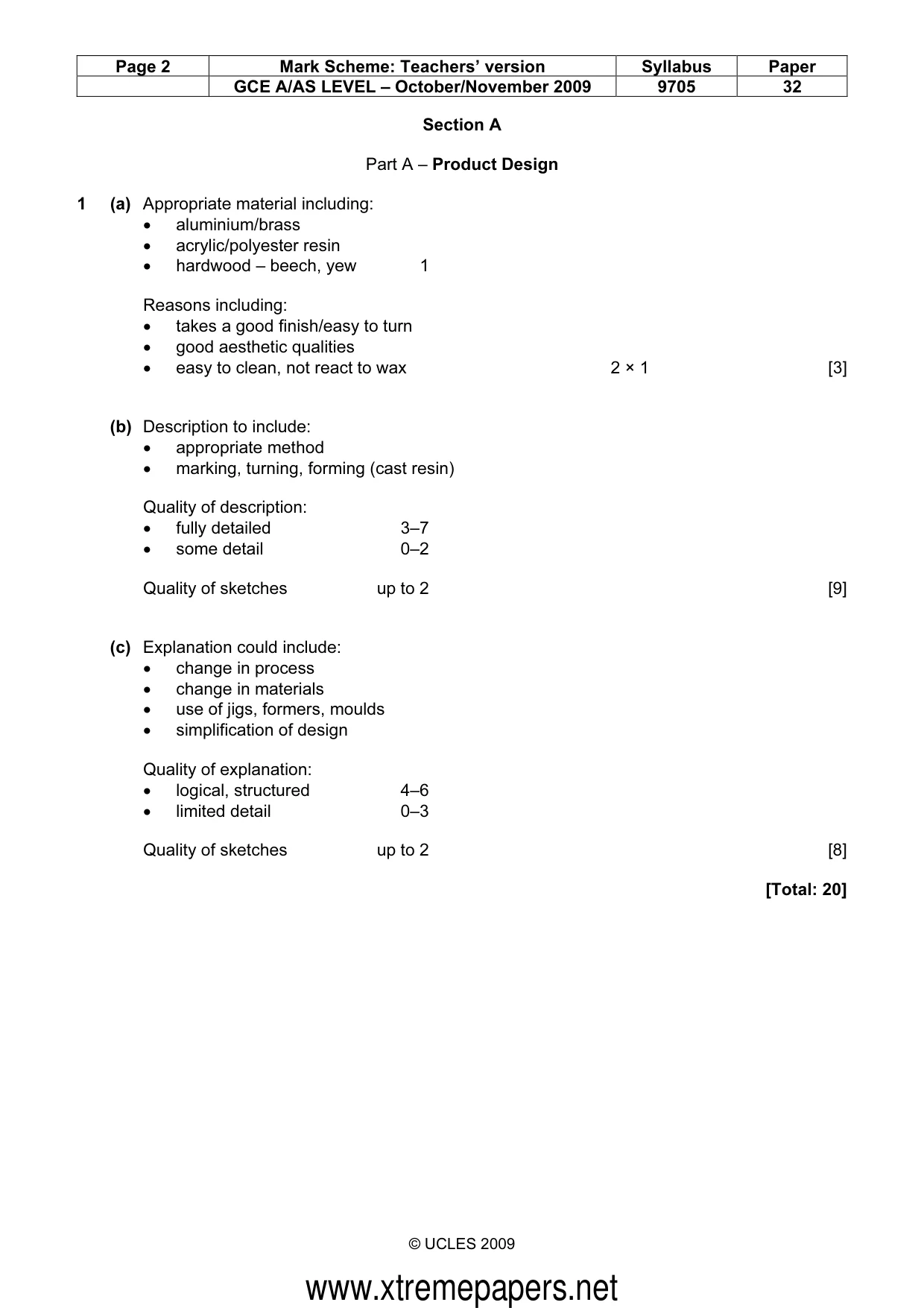 Mark scheme, page 2 of 6