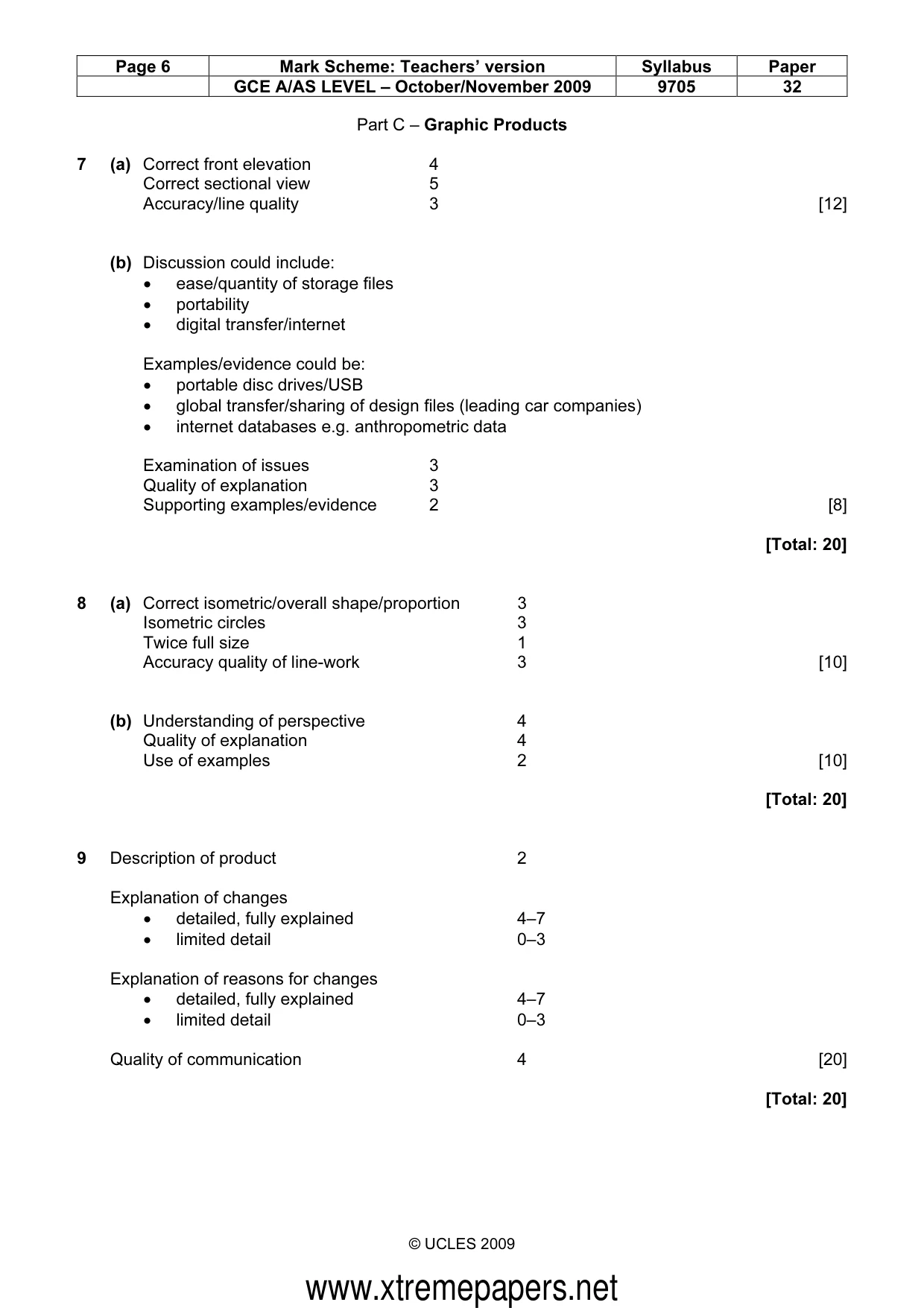 Mark scheme, page 6 of 6