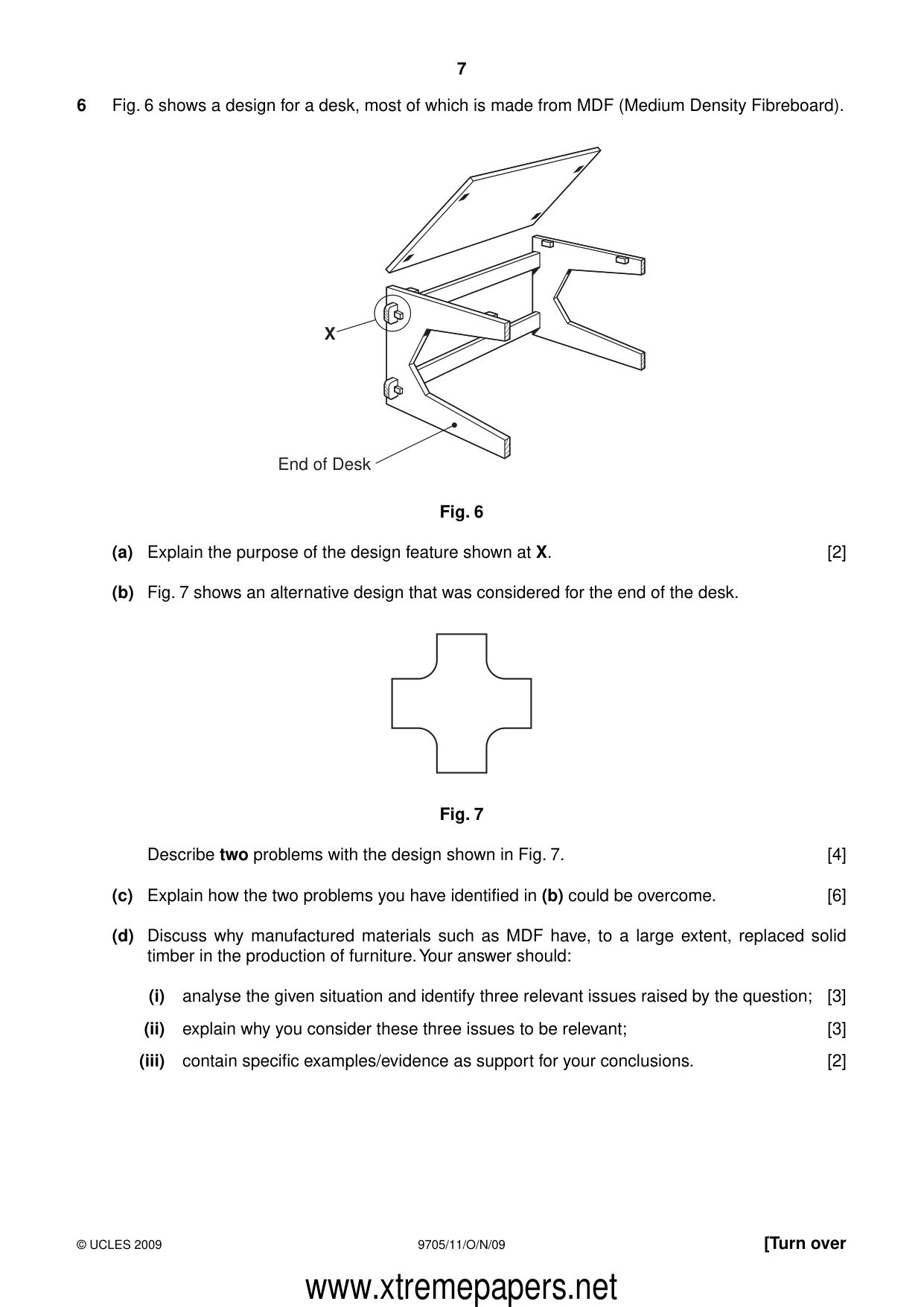 Cambridge A Level Design and Technology 9705 2009 Oct/Nov Paper 1 · Variant 1 question paper, page 7 of 12