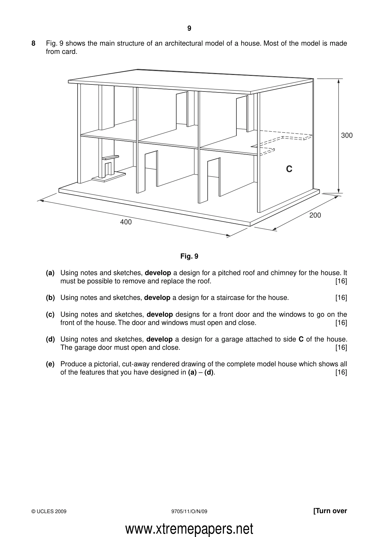 Cambridge A Level Design and Technology 9705 2009 Oct/Nov Paper 1 · Variant 1 question paper, page 9 of 12