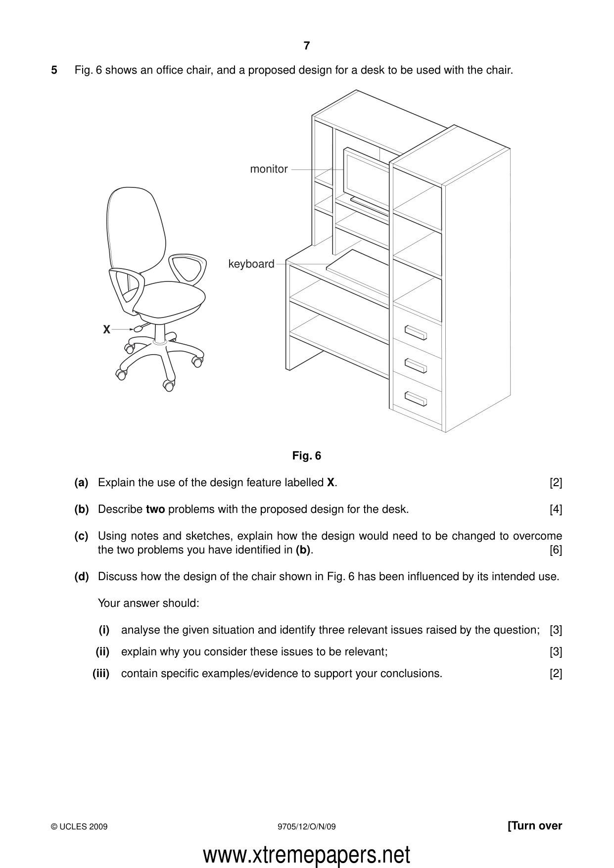 Cambridge A Level Design and Technology 9705 2009 Oct/Nov Paper 1 · Variant 2 question paper, page 7 of 12