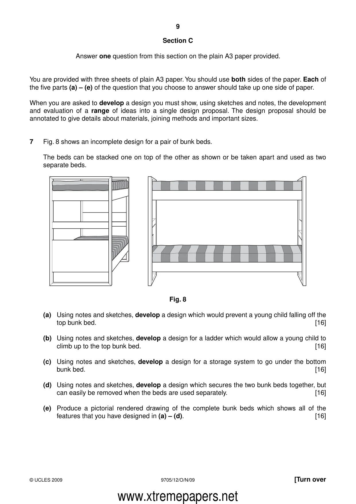 Cambridge A Level Design and Technology 9705 2009 Oct/Nov Paper 1 · Variant 2 question paper, page 9 of 12