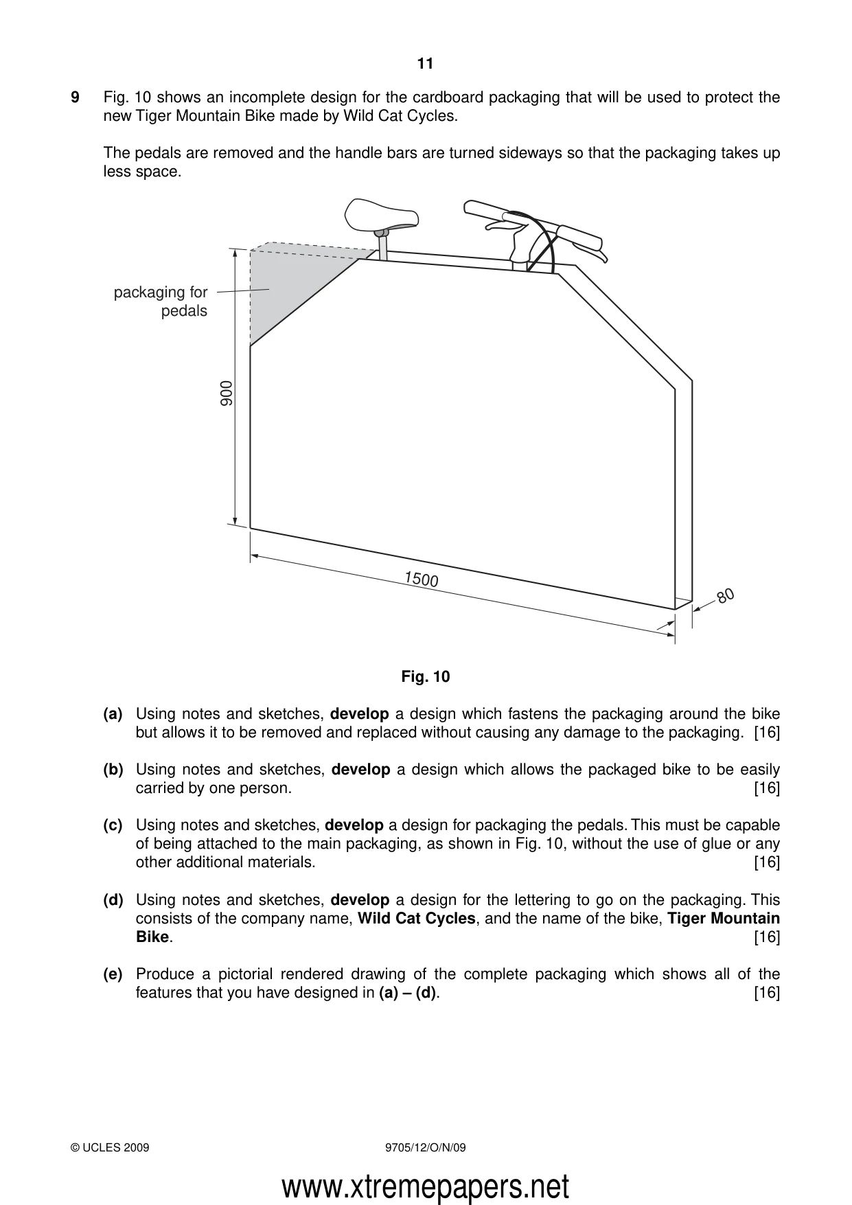 Cambridge A Level Design and Technology 9705 2009 Oct/Nov Paper 1 · Variant 2 question paper, page 11 of 12