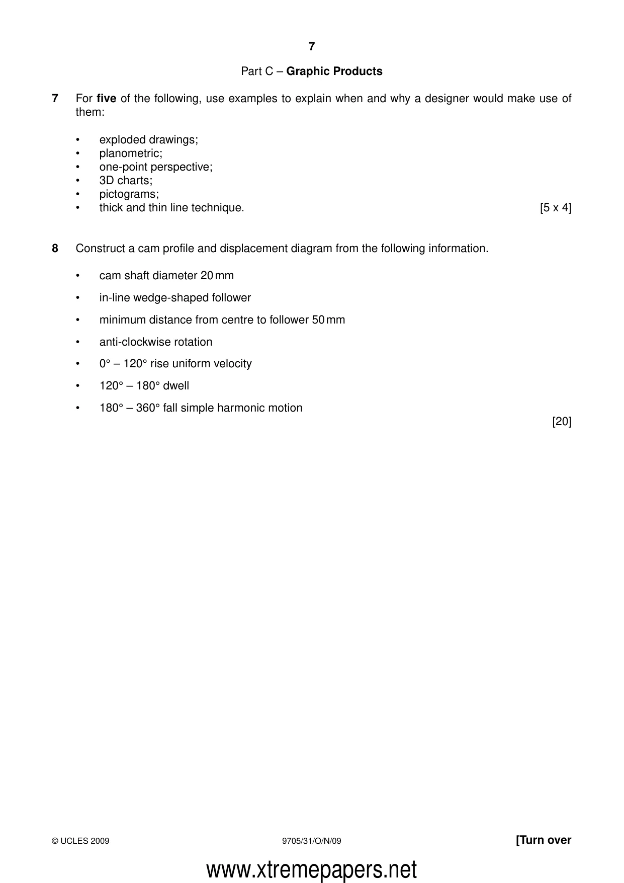 Cambridge A Level Design and Technology 9705 2009 Oct/Nov Paper 3 · Variant 1 question paper, page 7 of 12