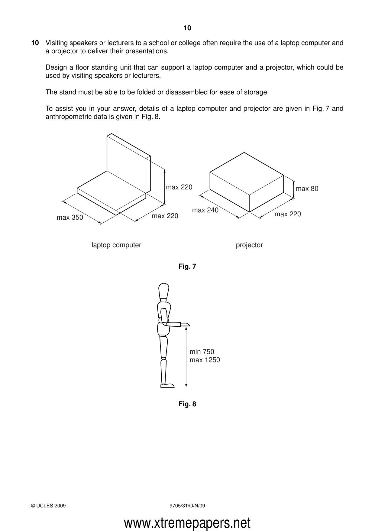 Cambridge A Level Design and Technology 9705 2009 Oct/Nov Paper 3 · Variant 1 question paper, page 10 of 12