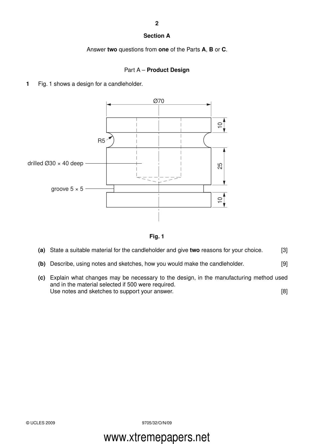 Cambridge A Level Design and Technology 9705 2009 Oct/Nov Paper 3 · Variant 2 question paper, page 2 of 12