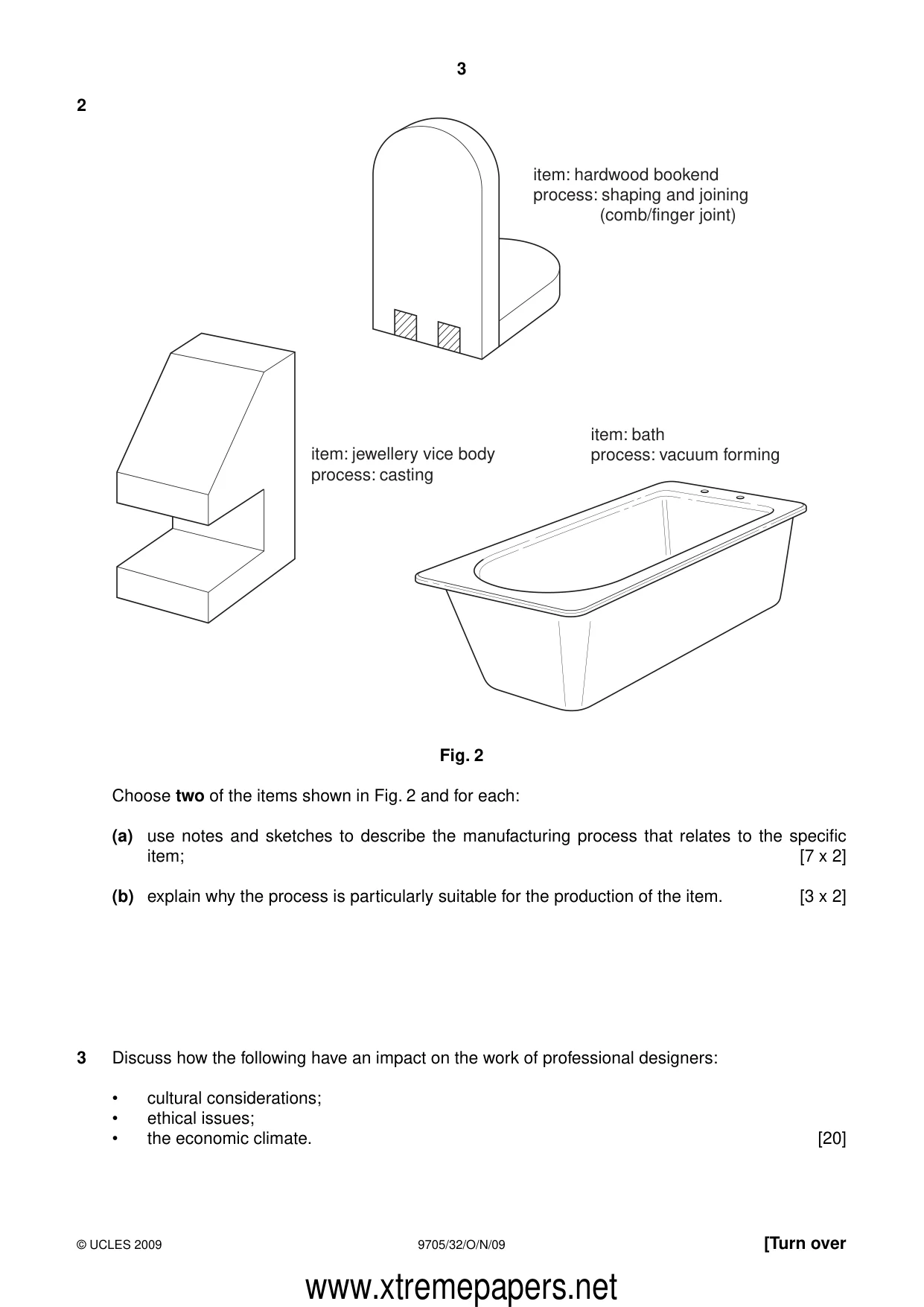 Cambridge A Level Design and Technology 9705 2009 Oct/Nov Paper 3 · Variant 2 question paper, page 3 of 12