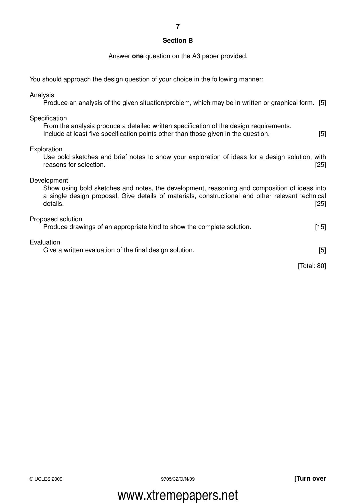 Cambridge A Level Design and Technology 9705 2009 Oct/Nov Paper 3 · Variant 2 question paper, page 7 of 12
