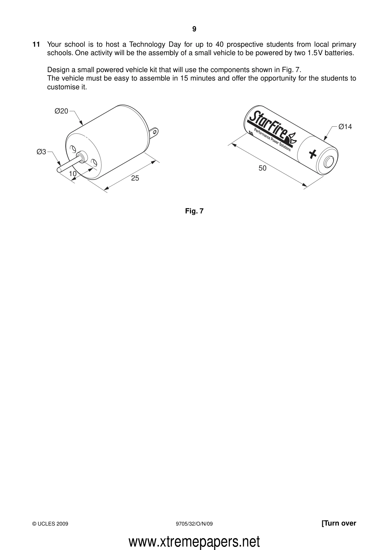Cambridge A Level Design and Technology 9705 2009 Oct/Nov Paper 3 · Variant 2 question paper, page 9 of 12