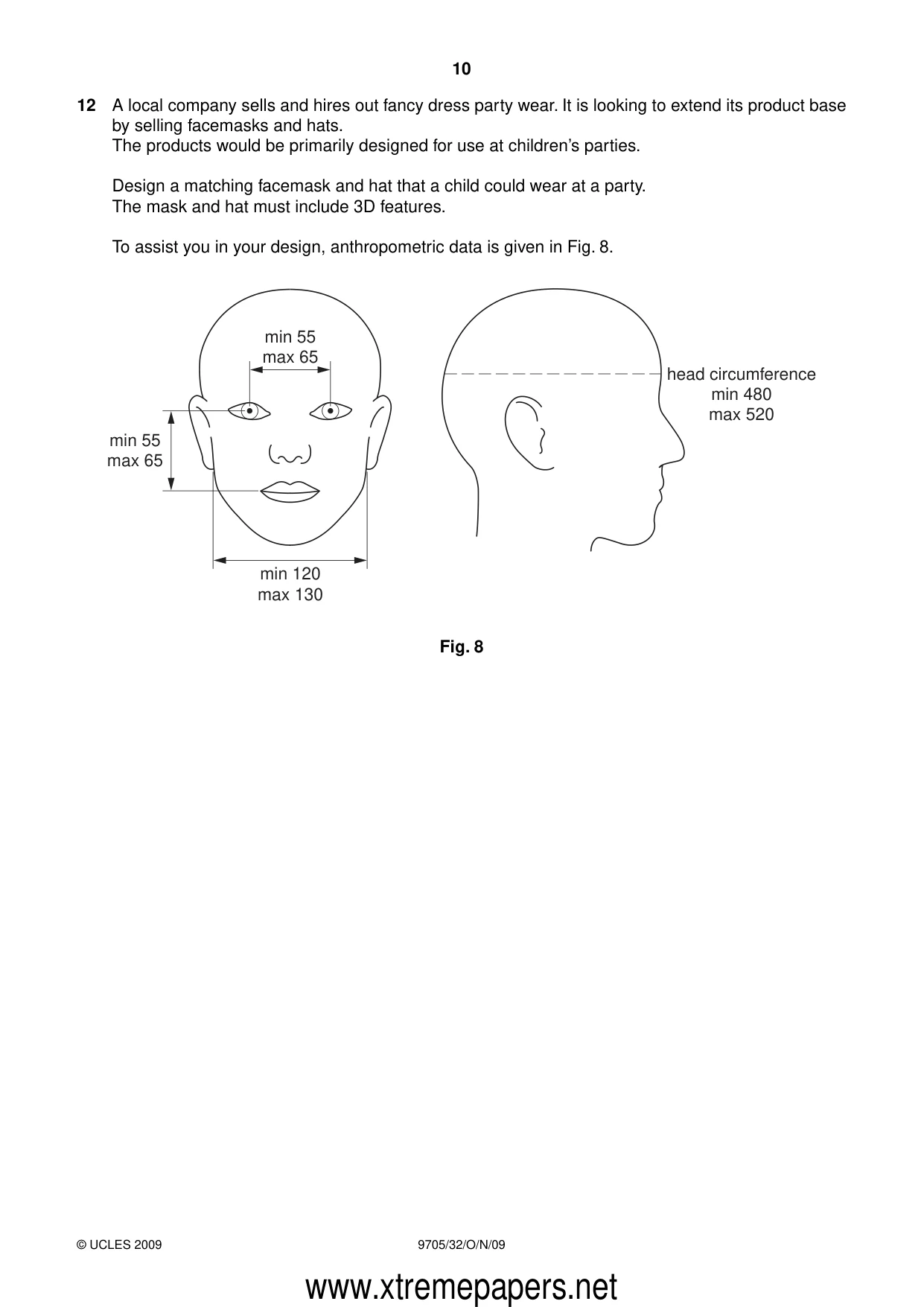 Cambridge A Level Design and Technology 9705 2009 Oct/Nov Paper 3 · Variant 2 question paper, page 10 of 12