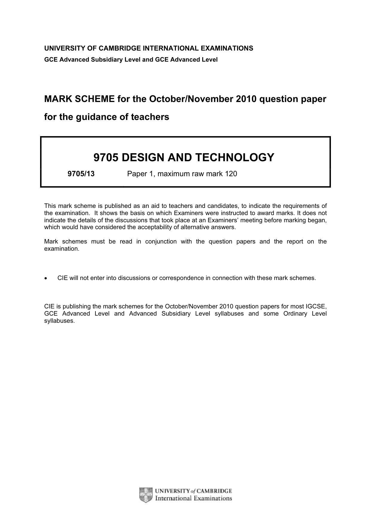 Mark scheme, page 1 of 5