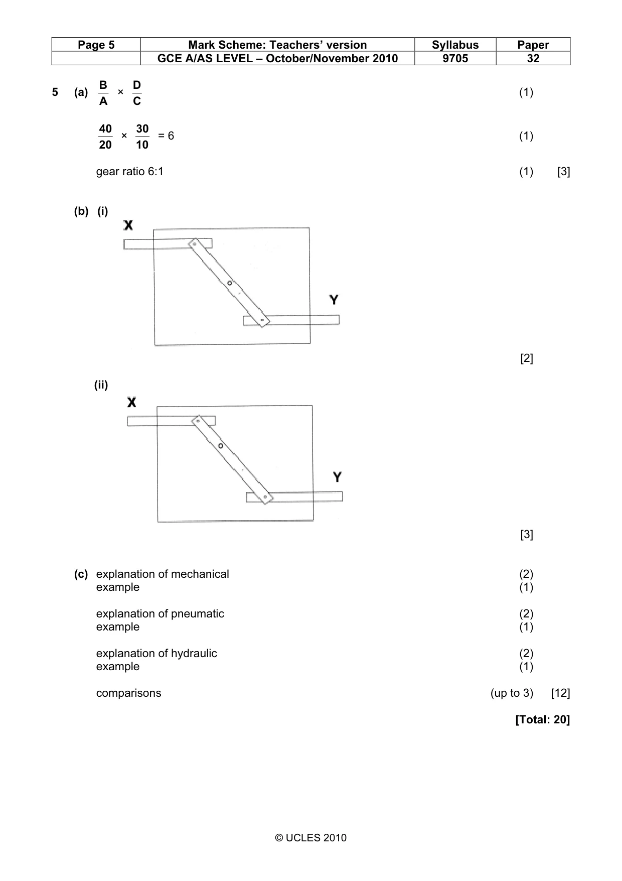 Mark scheme, page 5 of 7
