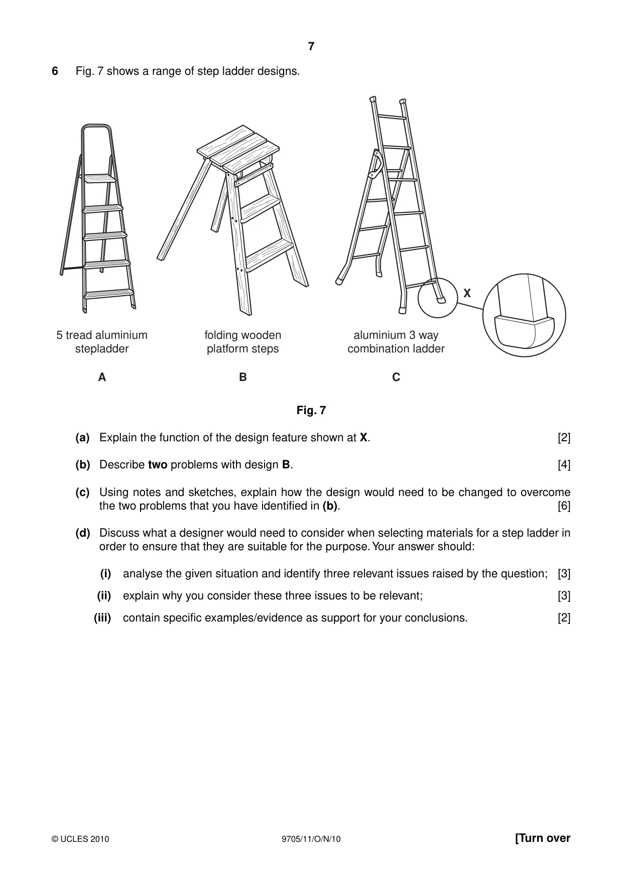 Cambridge A Level Design and Technology 9705 2010 Oct/Nov Paper 1 · Variant 1 question paper, page 7 of 12