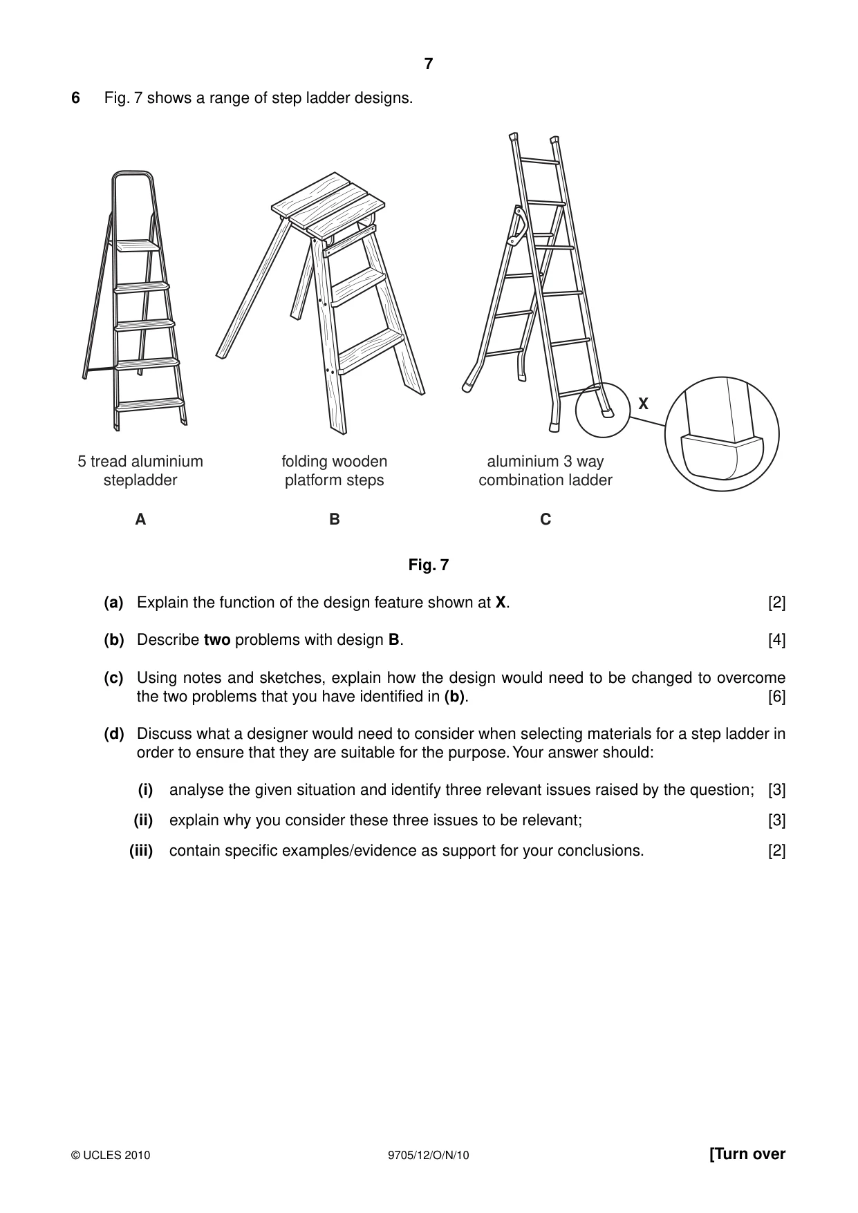 Cambridge A Level Design and Technology 9705 2010 Oct/Nov Paper 1 · Variant 2 question paper, page 7 of 12