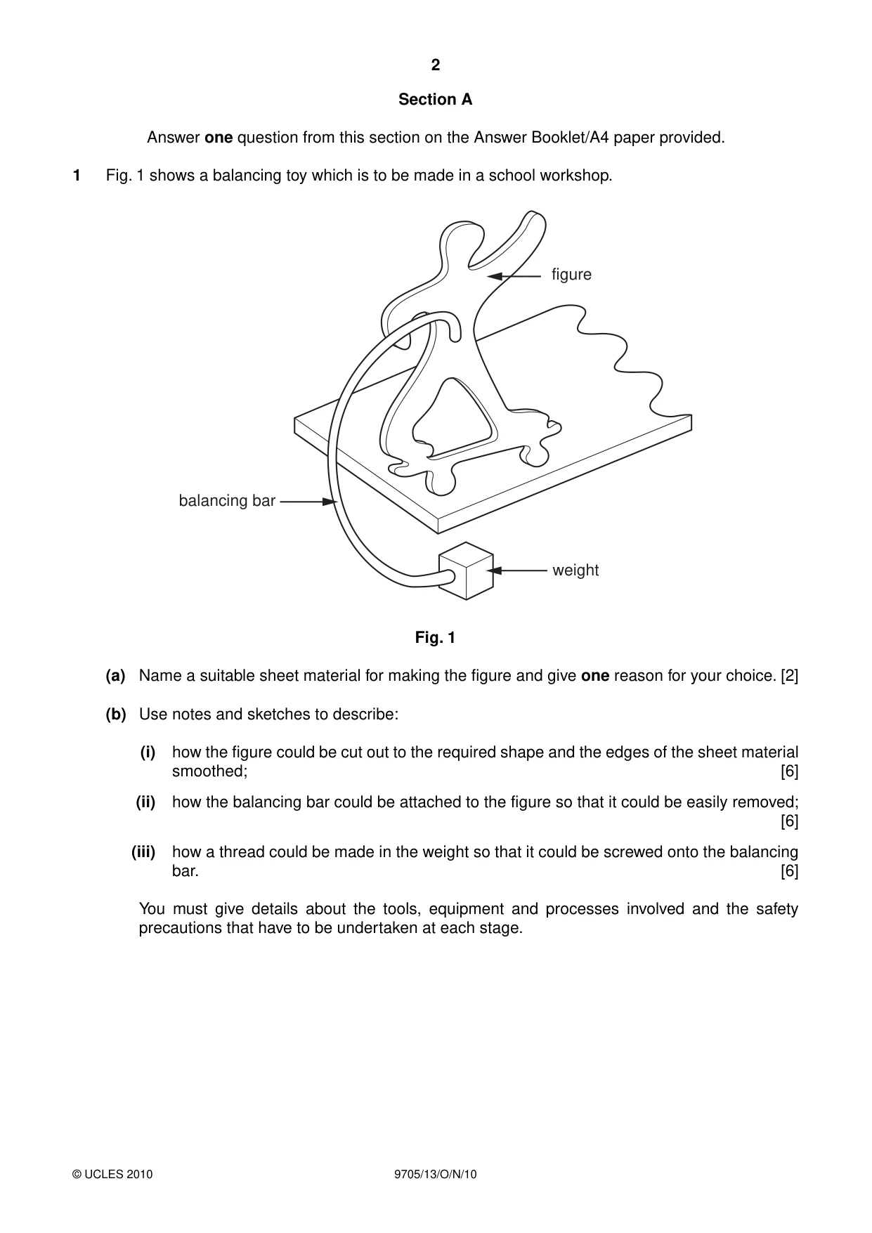 Cambridge A Level Design and Technology 9705 2010 Oct/Nov Paper 1 · Variant 3 question paper, page 2 of 12