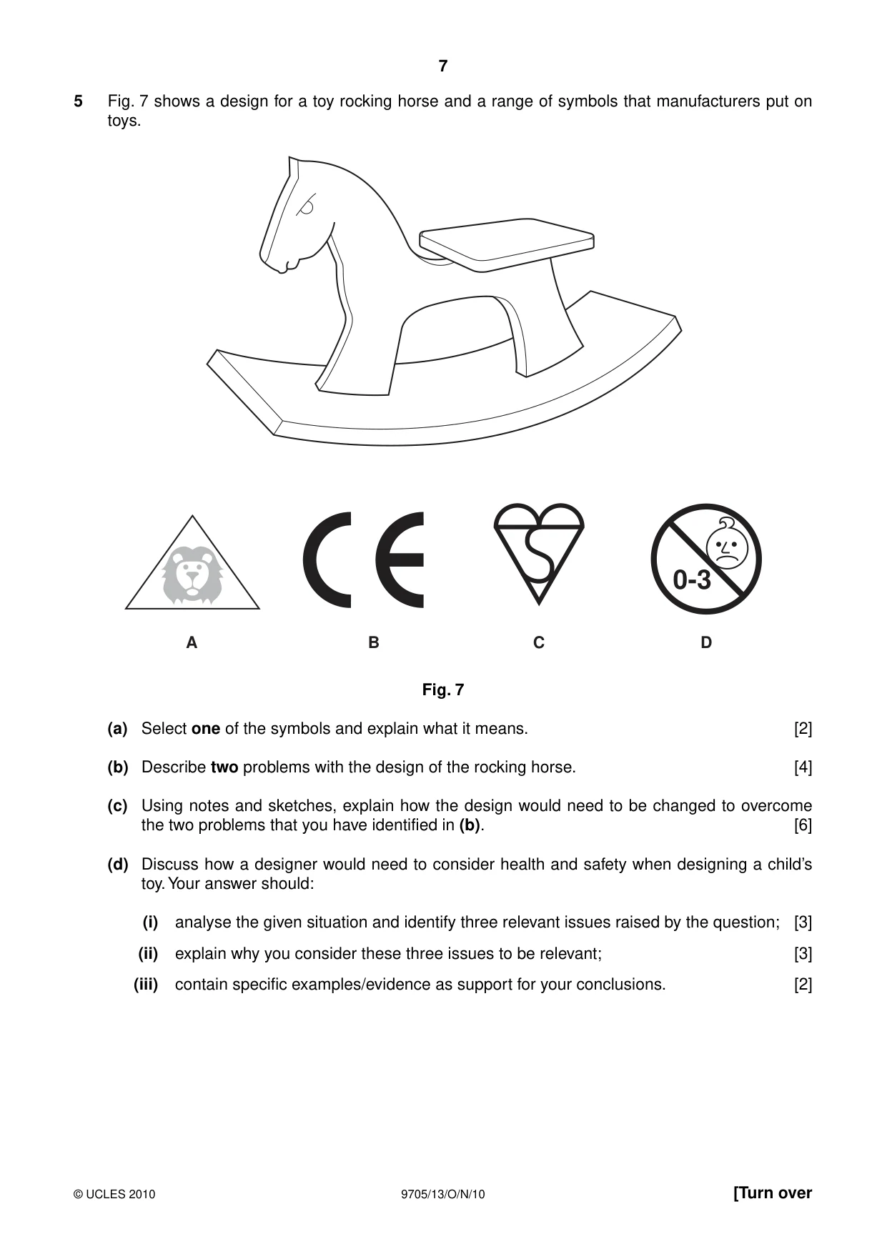 Cambridge A Level Design and Technology 9705 2010 Oct/Nov Paper 1 · Variant 3 question paper, page 7 of 12
