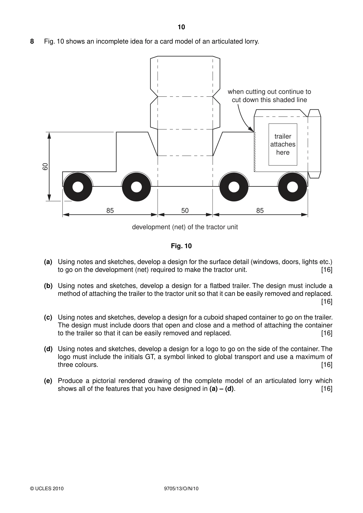 Cambridge A Level Design and Technology 9705 2010 Oct/Nov Paper 1 · Variant 3 question paper, page 10 of 12