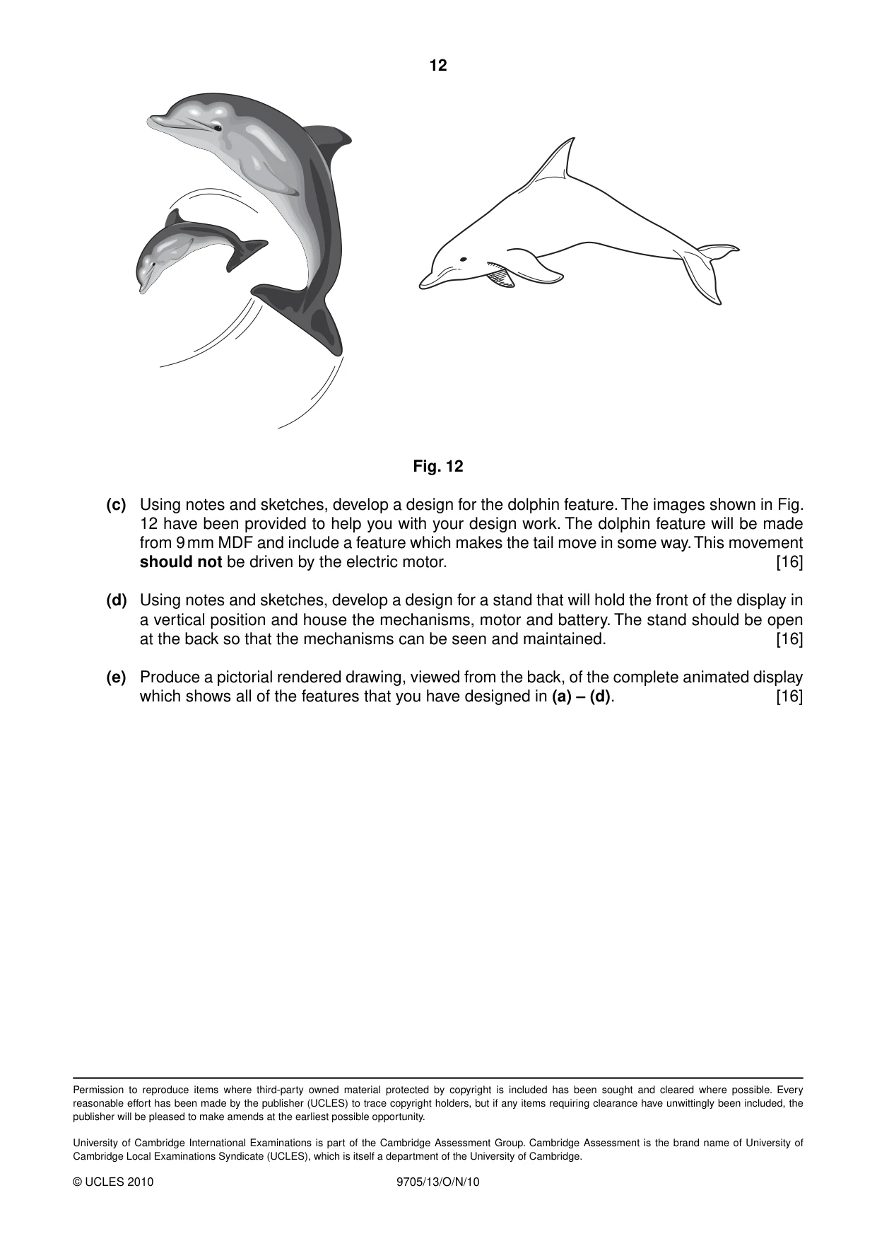 Cambridge A Level Design and Technology 9705 2010 Oct/Nov Paper 1 · Variant 3 question paper, page 12 of 12