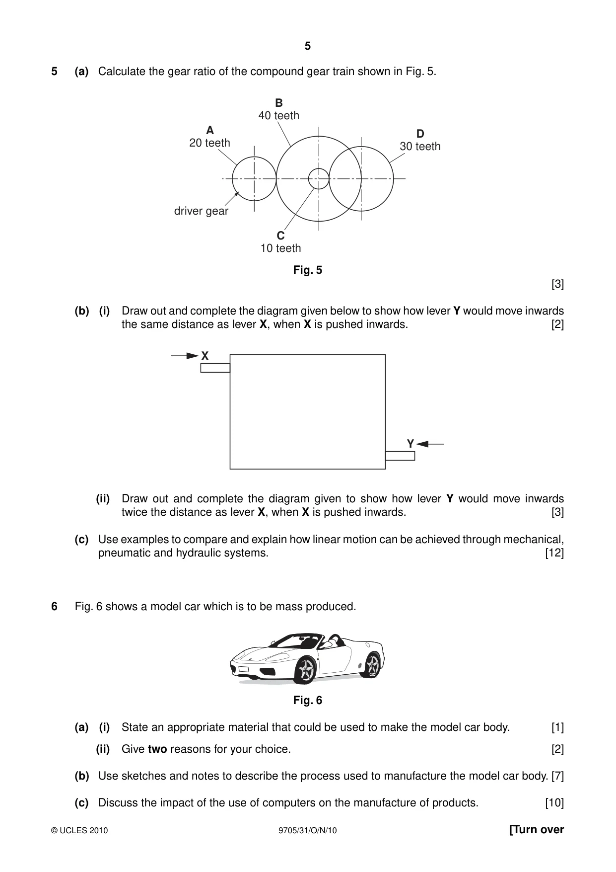 Cambridge A Level Design and Technology 9705 2010 Oct/Nov Paper 3 · Variant 1 question paper, page 5 of 12
