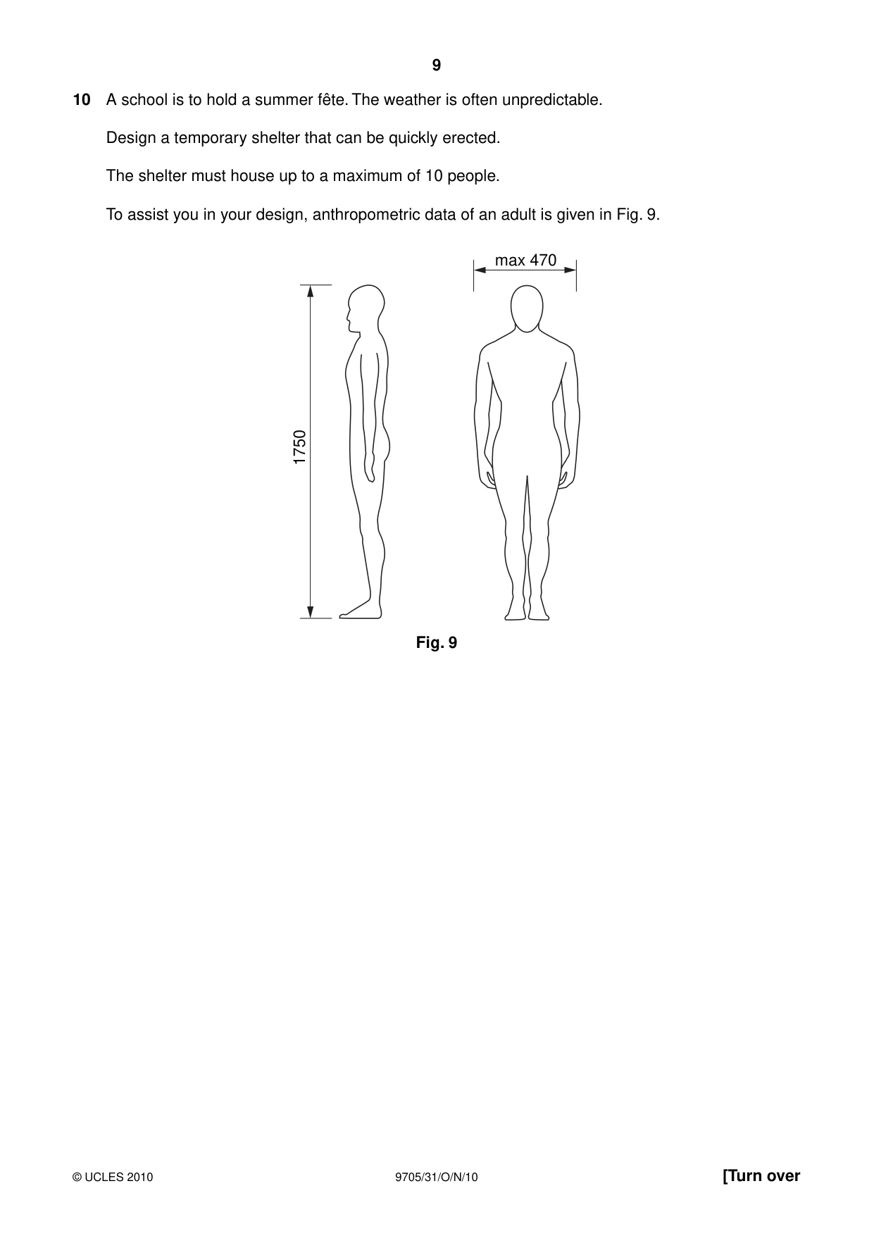 Cambridge A Level Design and Technology 9705 2010 Oct/Nov Paper 3 · Variant 1 question paper, page 9 of 12