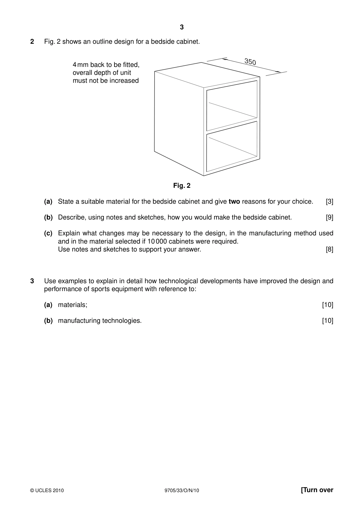 Cambridge A Level Design and Technology 9705 2010 Oct/Nov Paper 3 · Variant 3 question paper, page 3 of 12