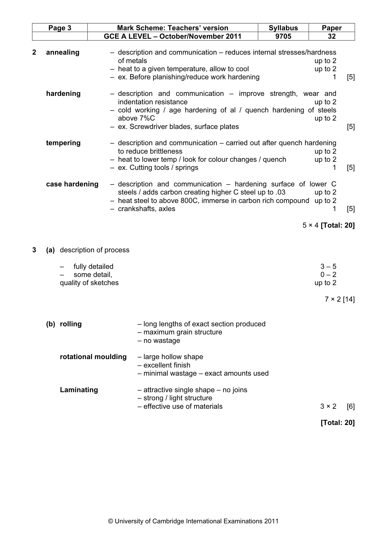 Mark scheme, page 3 of 6