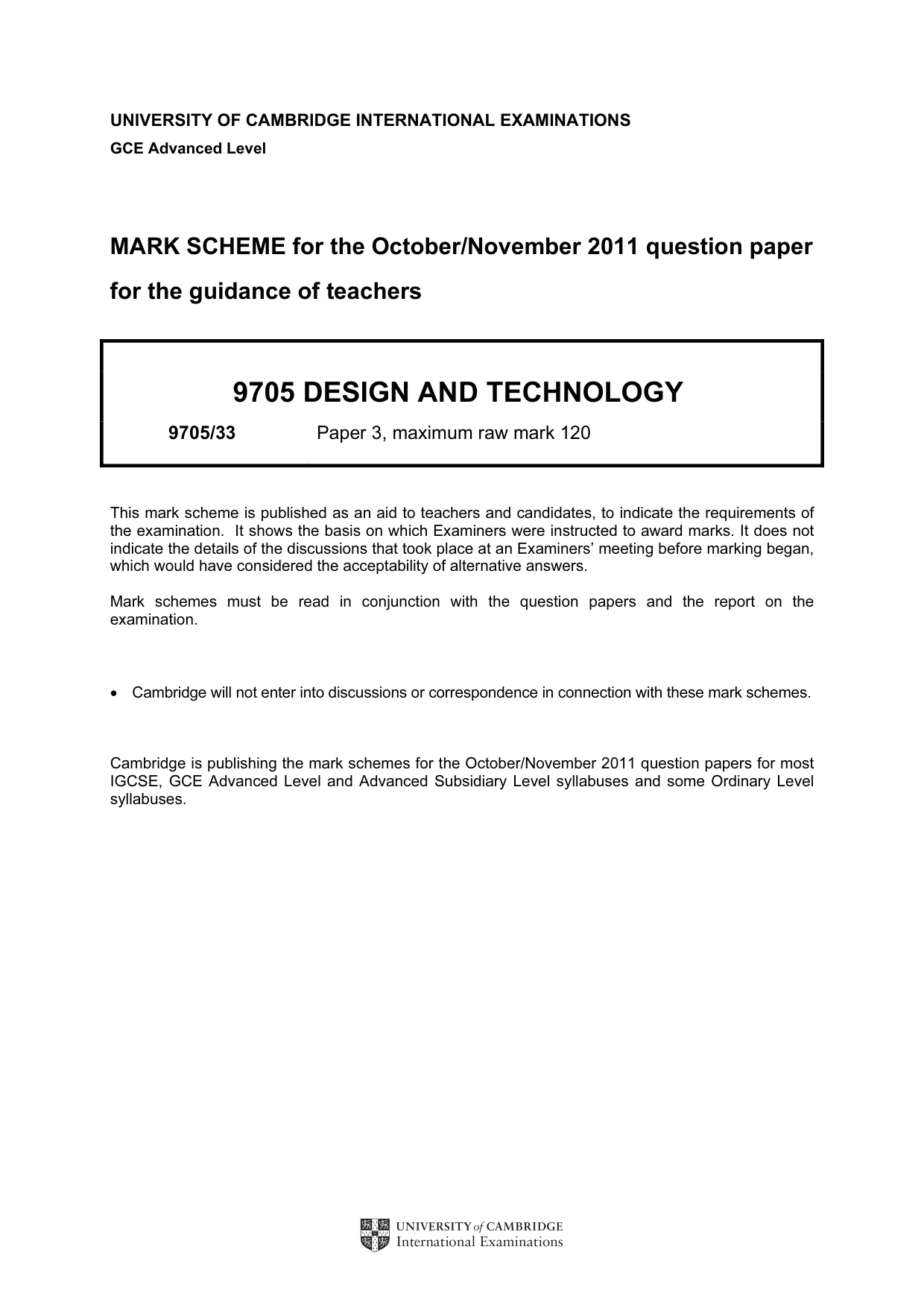 Mark scheme, page 1 of 8
