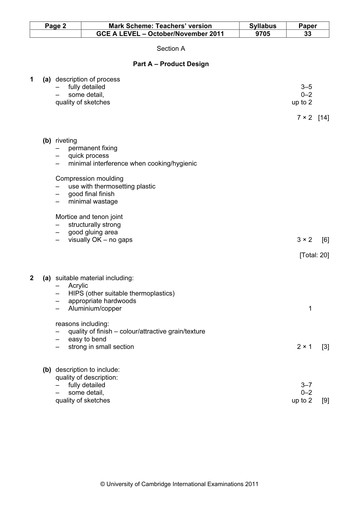 Mark scheme, page 2 of 8