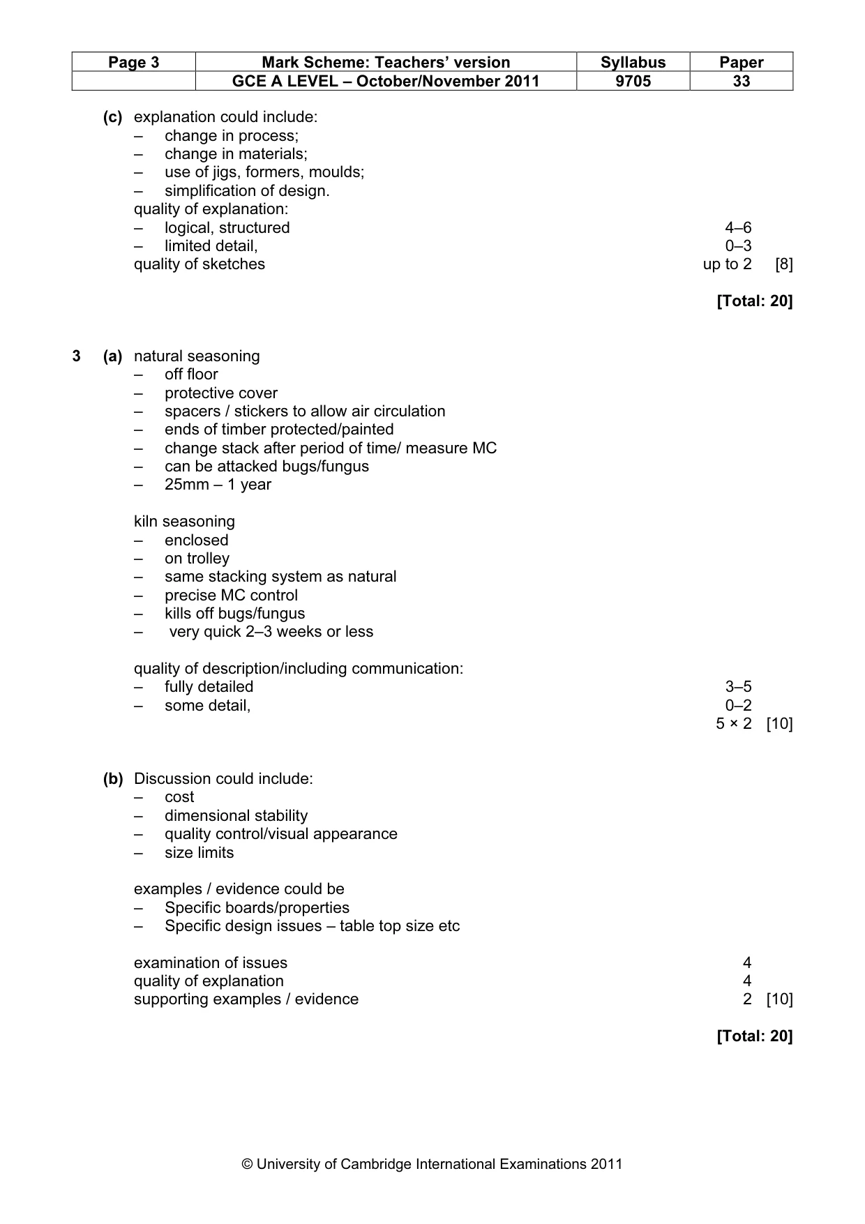 Mark scheme, page 3 of 8
