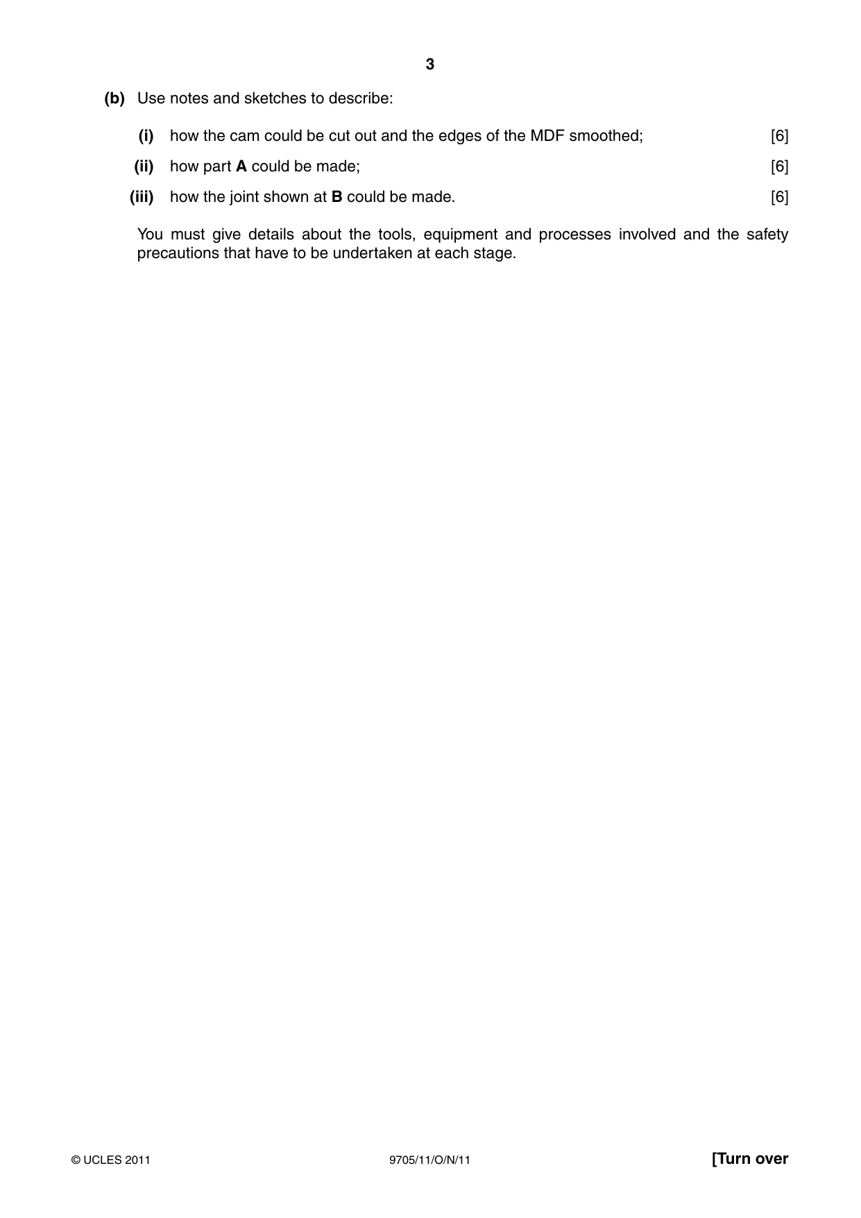Cambridge A Level Design and Technology 9705 2011 Oct/Nov Paper 1 · Variant 1 question paper, page 3 of 12
