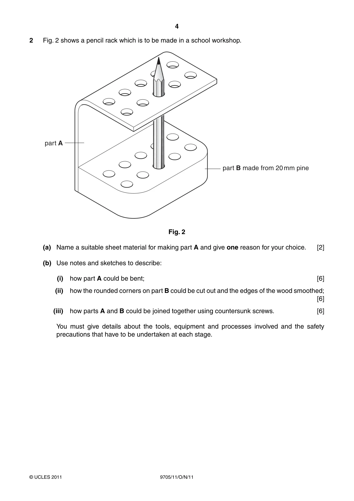 Cambridge A Level Design and Technology 9705 2011 Oct/Nov Paper 1 · Variant 1 question paper, page 4 of 12