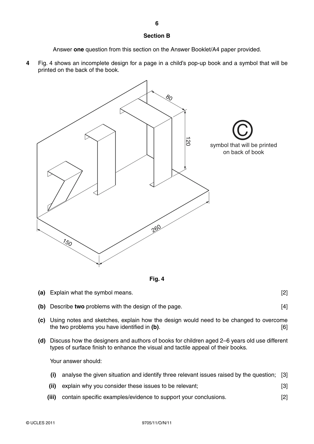 Cambridge A Level Design and Technology 9705 2011 Oct/Nov Paper 1 · Variant 1 question paper, page 6 of 12