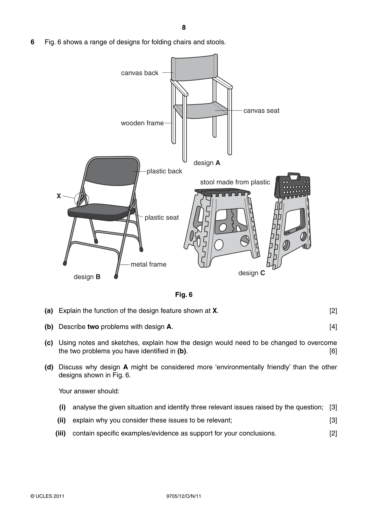 Cambridge A Level Design and Technology 9705 2011 Oct/Nov Paper 1 · Variant 2 question paper, page 8 of 12