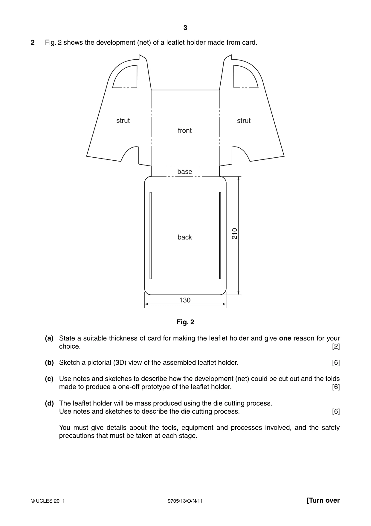 Cambridge A Level Design and Technology 9705 2011 Oct/Nov Paper 1 · Variant 3 question paper, page 3 of 12