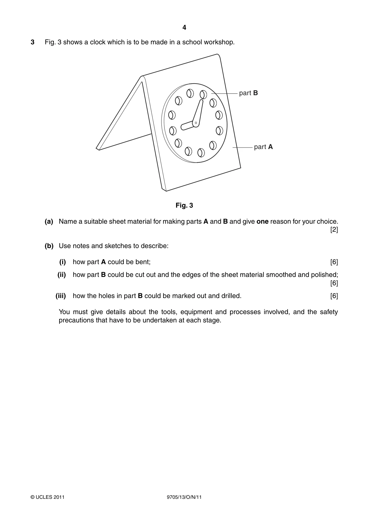 Cambridge A Level Design and Technology 9705 2011 Oct/Nov Paper 1 · Variant 3 question paper, page 4 of 12