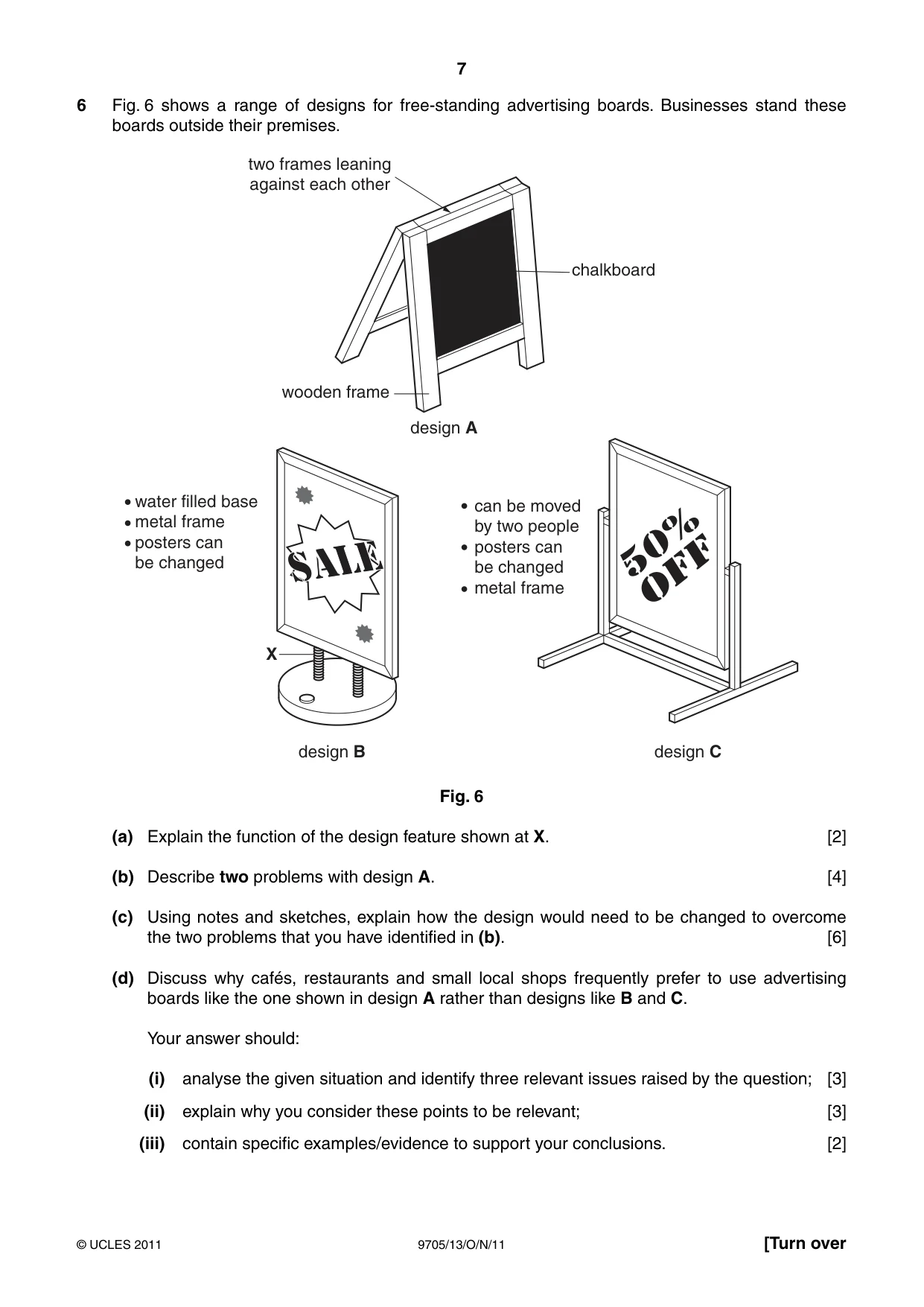 Cambridge A Level Design and Technology 9705 2011 Oct/Nov Paper 1 · Variant 3 question paper, page 7 of 12