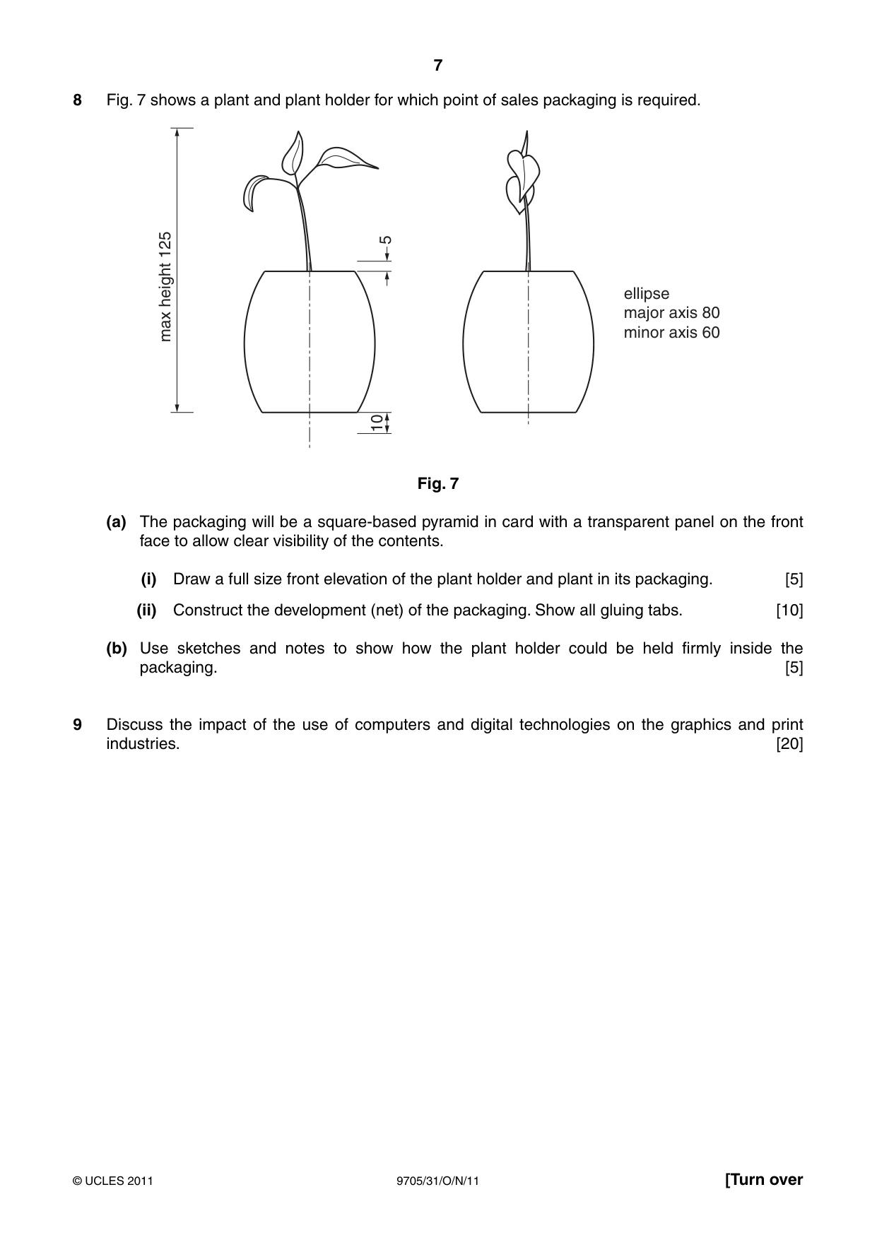 Cambridge A Level Design and Technology 9705 2011 Oct/Nov Paper 3 · Variant 1 question paper, page 7 of 12
