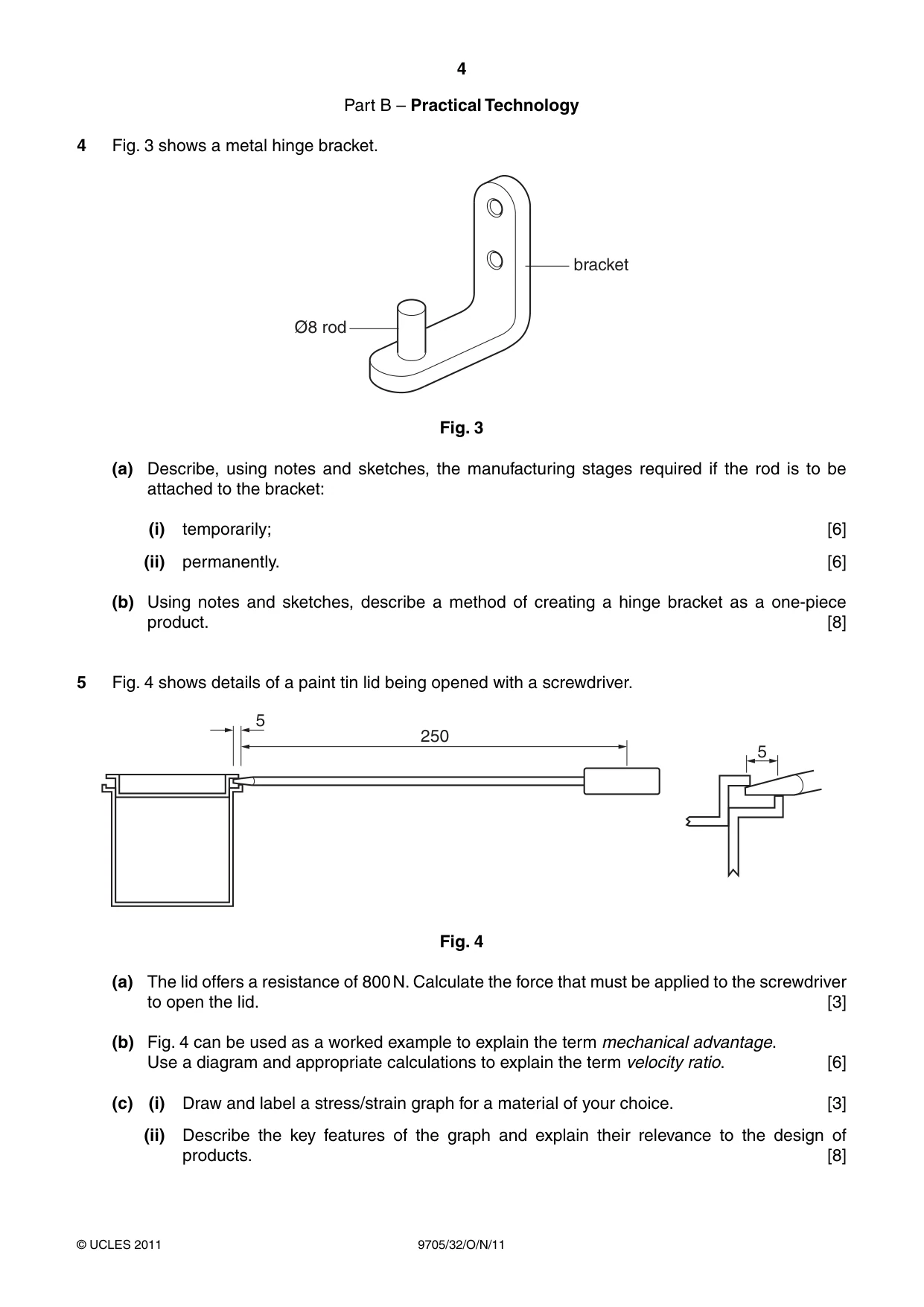 Cambridge A Level Design and Technology 9705 2011 Oct/Nov Paper 3 · Variant 2 question paper, page 4 of 12