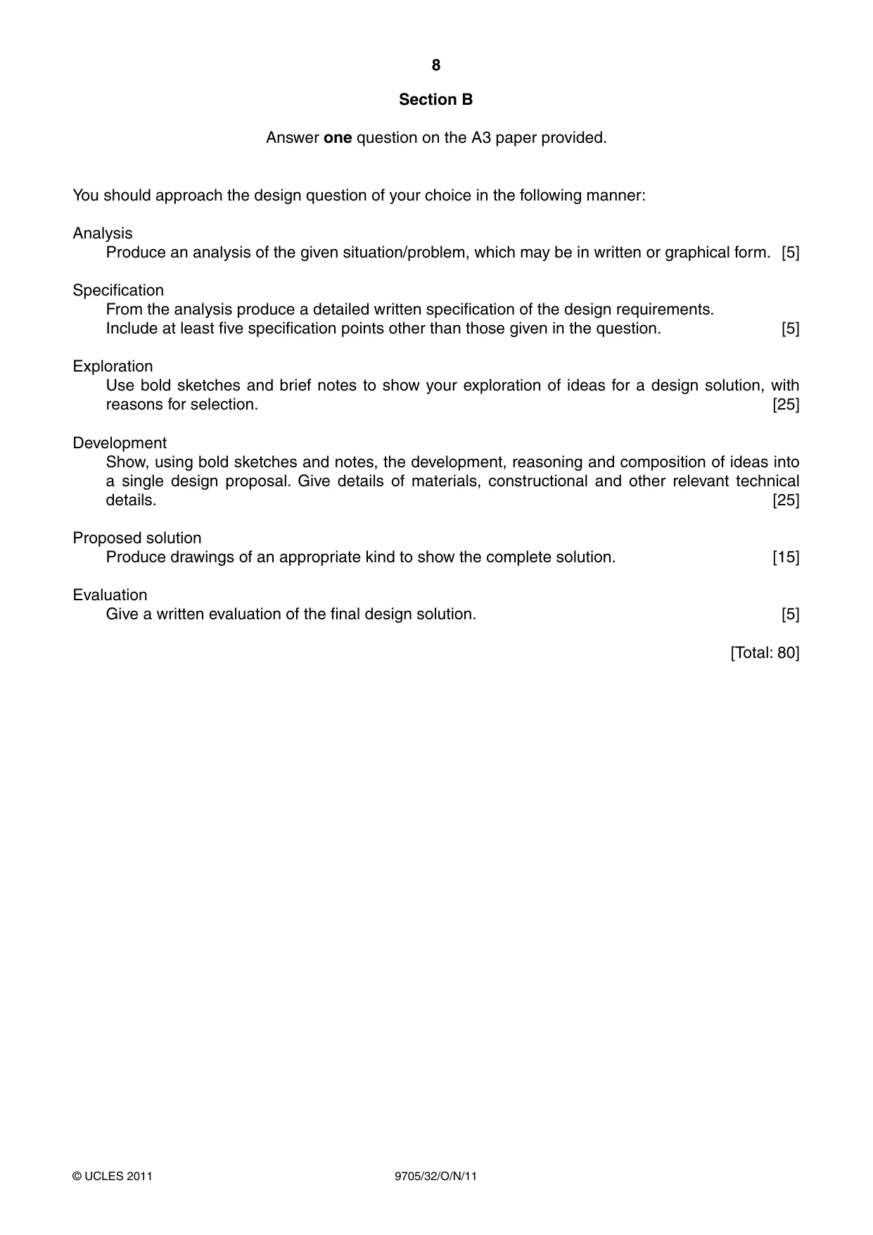 Cambridge A Level Design and Technology 9705 2011 Oct/Nov Paper 3 · Variant 2 question paper, page 8 of 12
