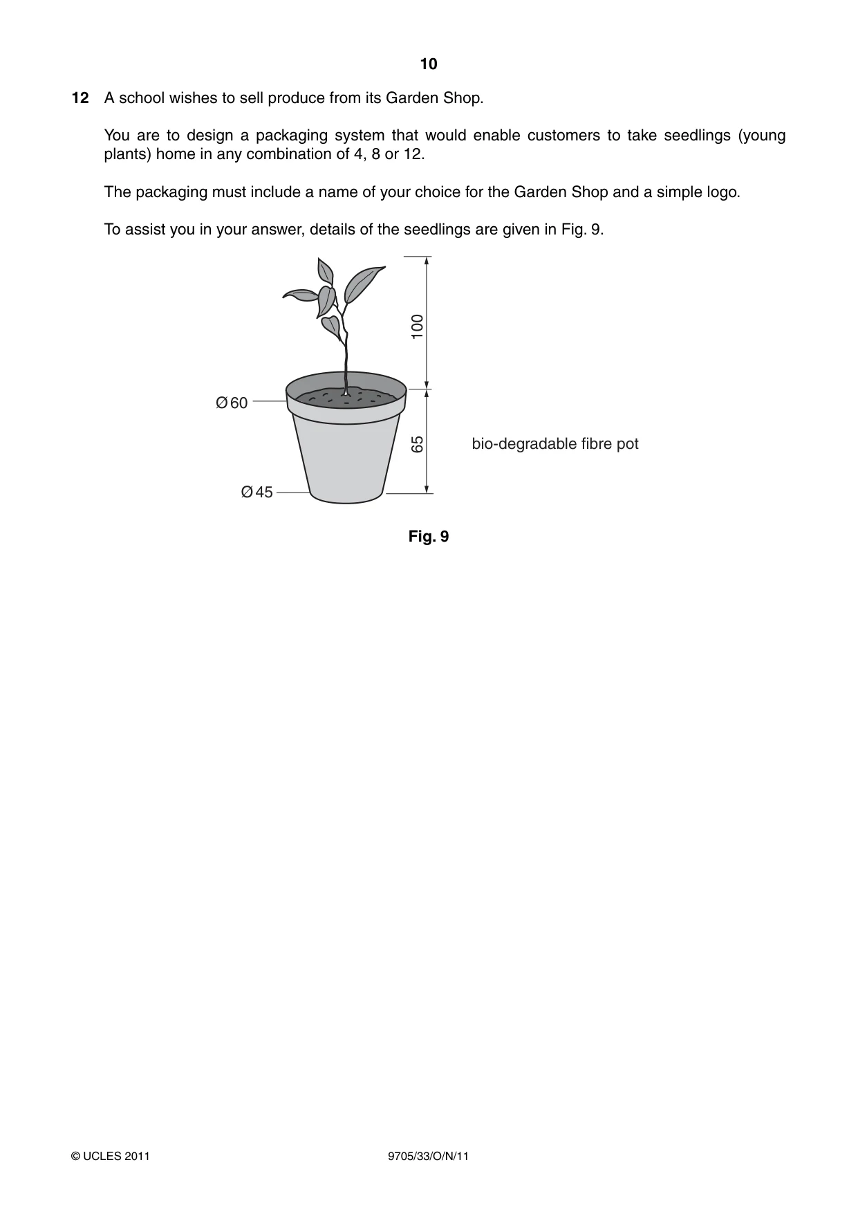 Cambridge A Level Design and Technology 9705 2011 Oct/Nov Paper 3 · Variant 3 question paper, page 10 of 12