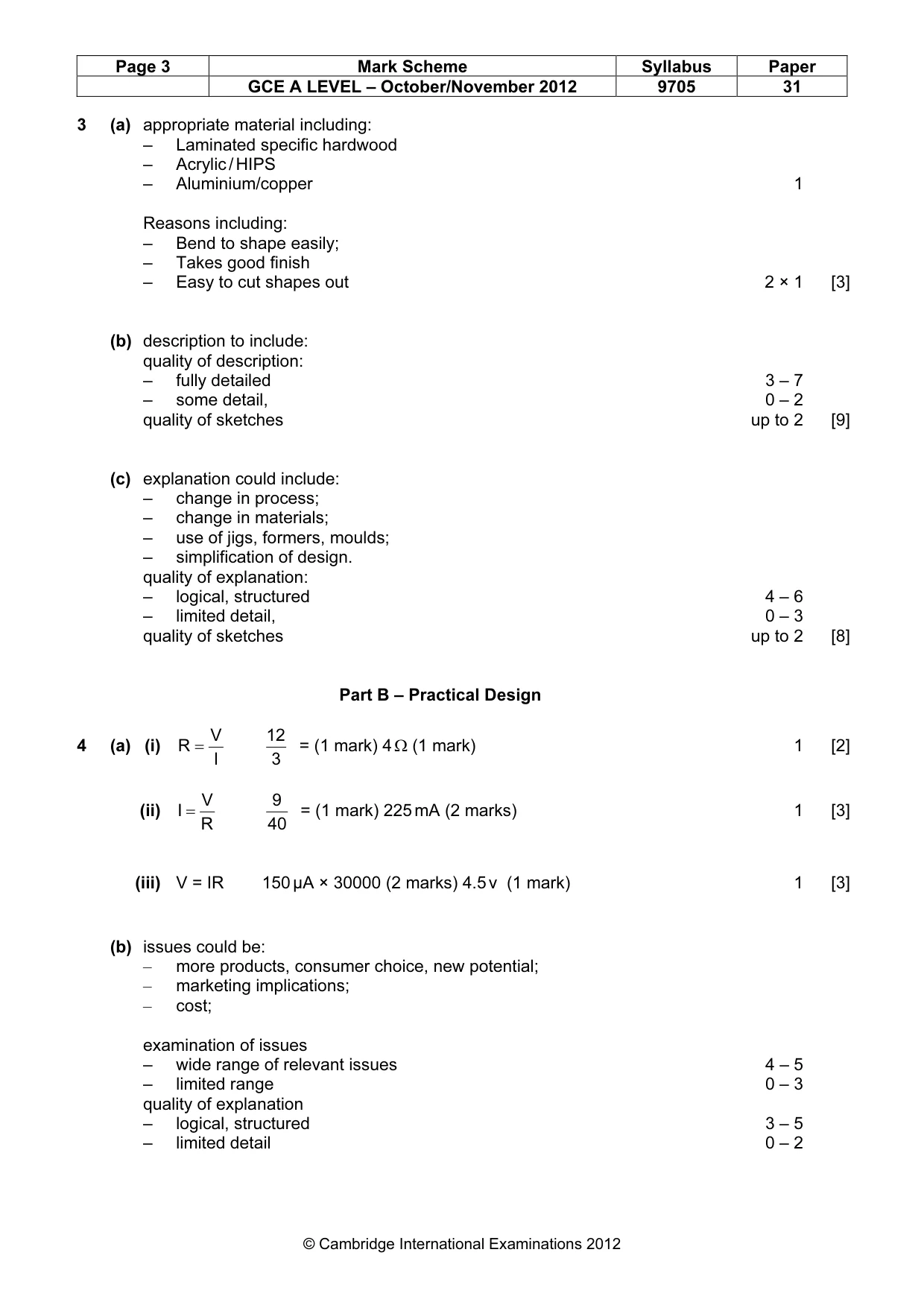 Mark scheme, page 3 of 6
