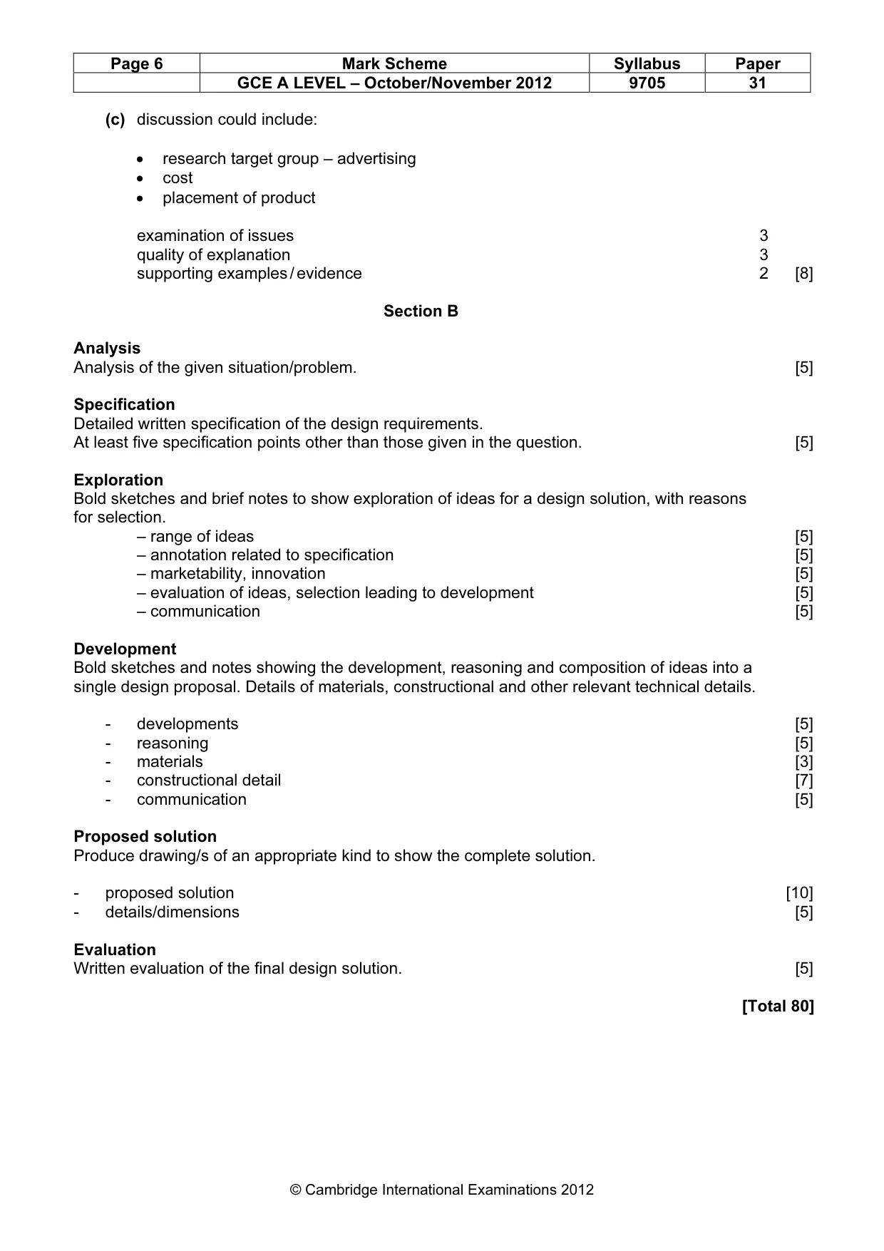Mark scheme, page 6 of 6