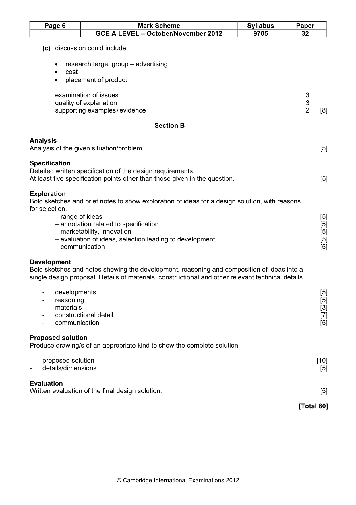 Mark scheme, page 6 of 6