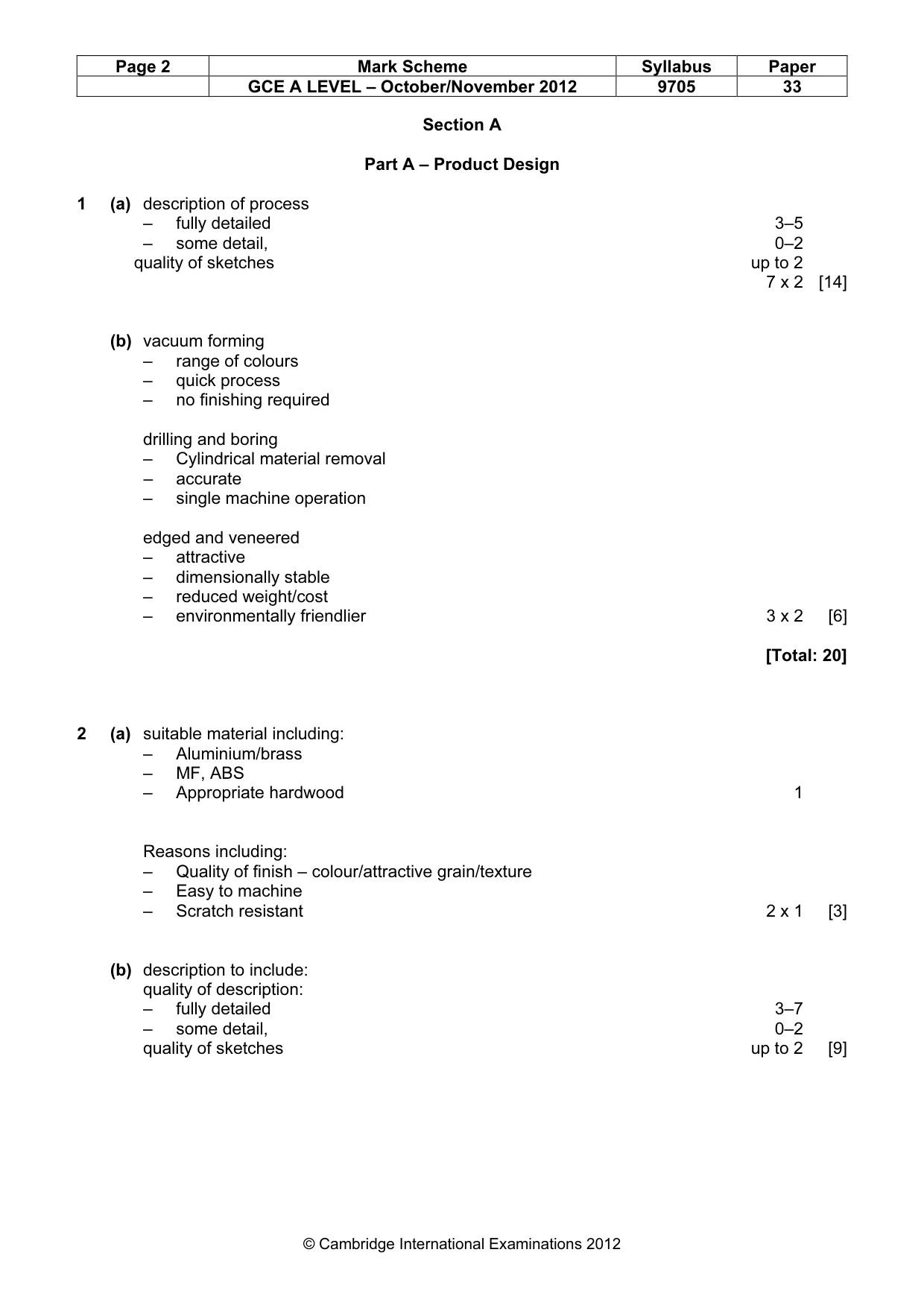 Mark scheme, page 2 of 7