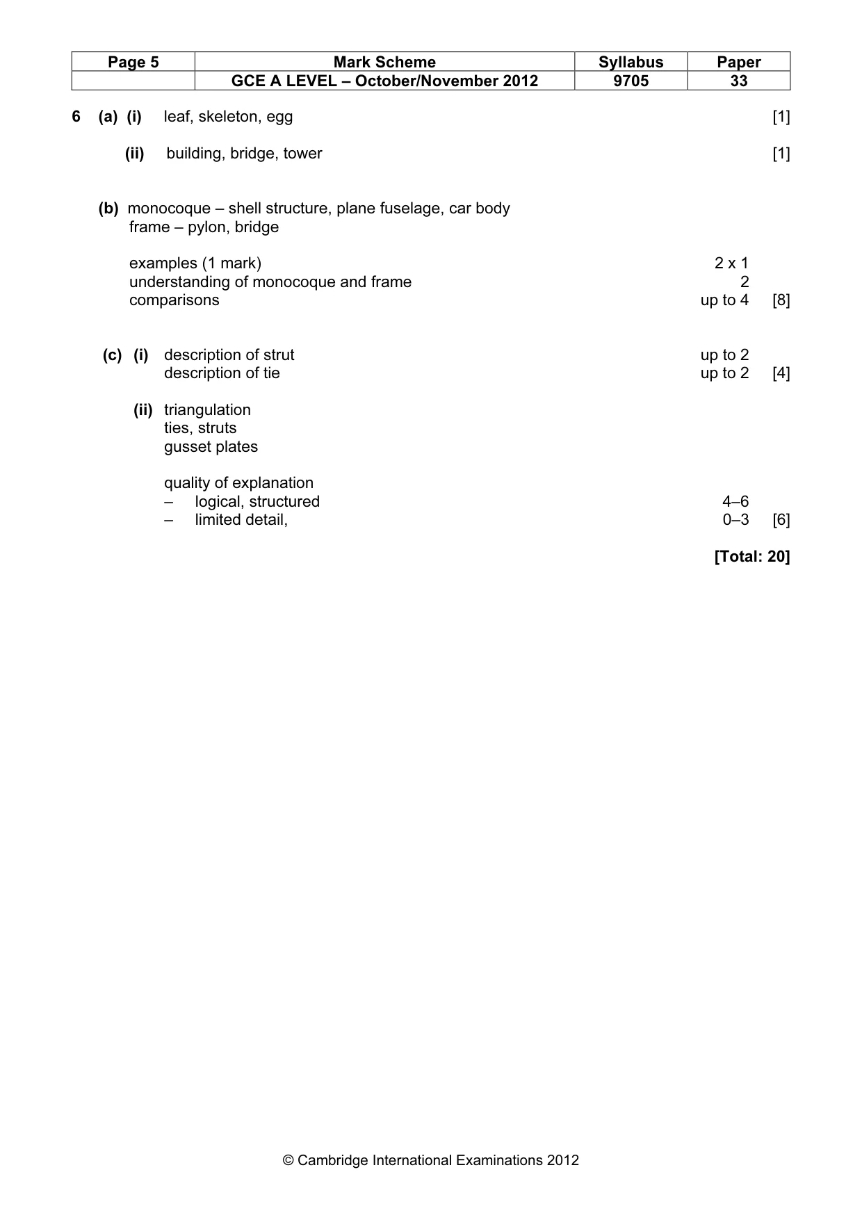 Mark scheme, page 5 of 7
